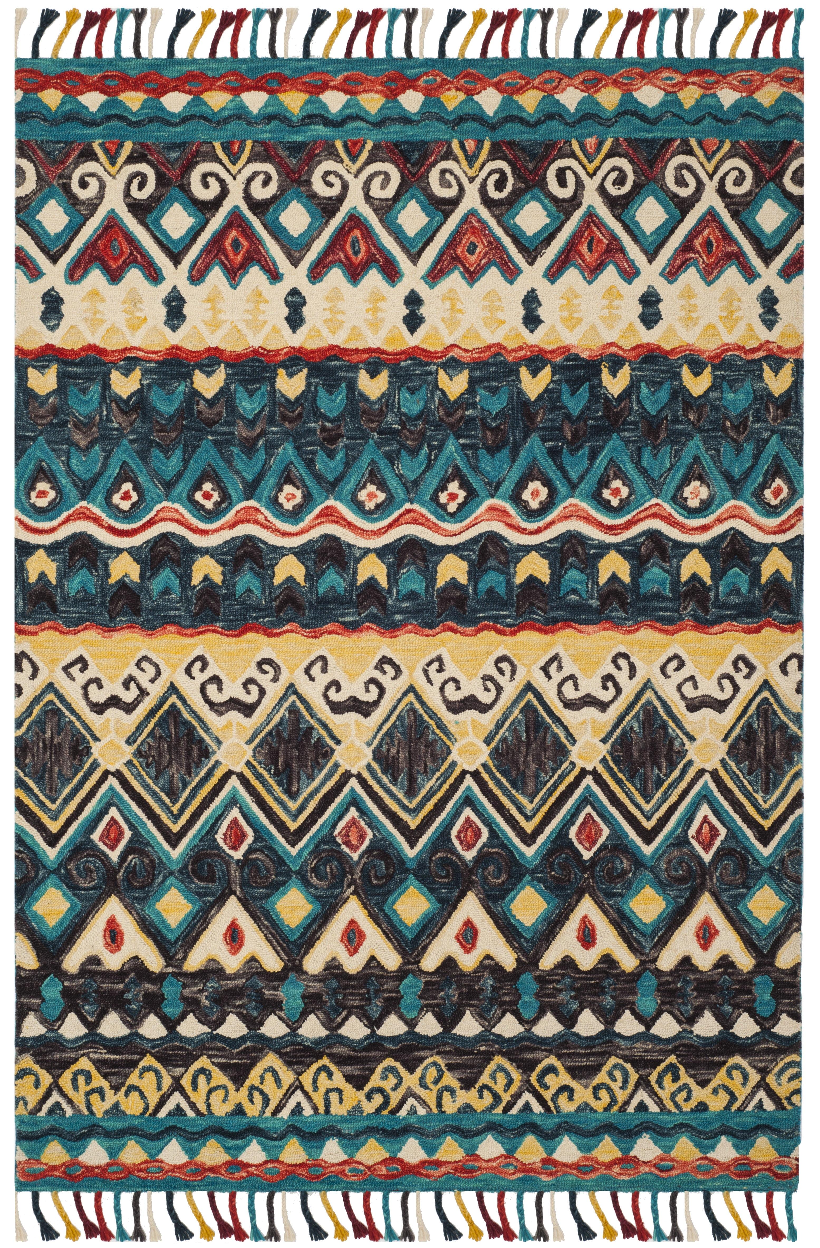 Aspen APN137 Hand Tufted Accent Rug - Blue/Red - 2'x3' - Safavieh.