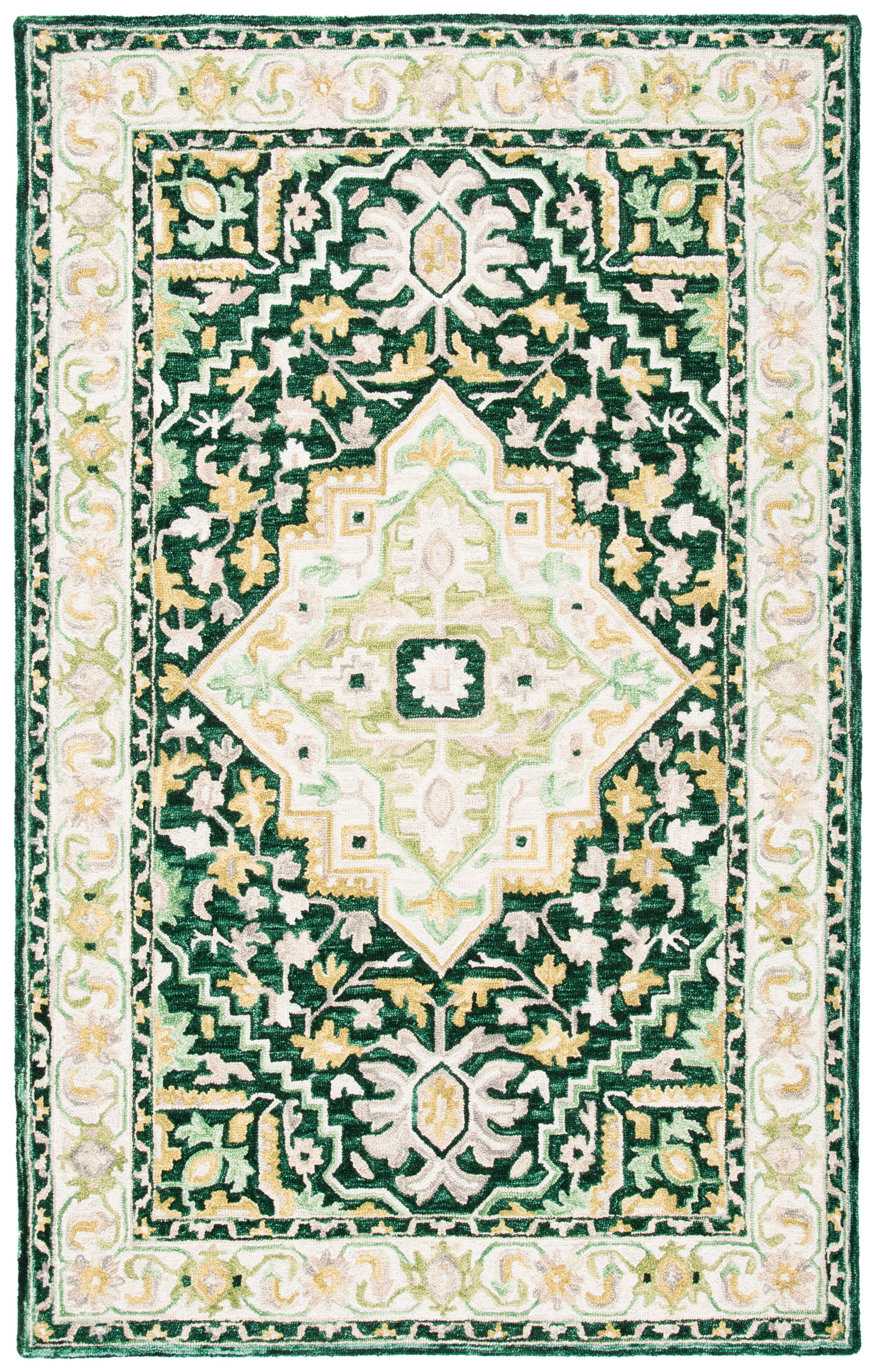 Aspen APN705 Hand Tufted Area Rug - Green/Ivory - 5'x8' - Safavieh.