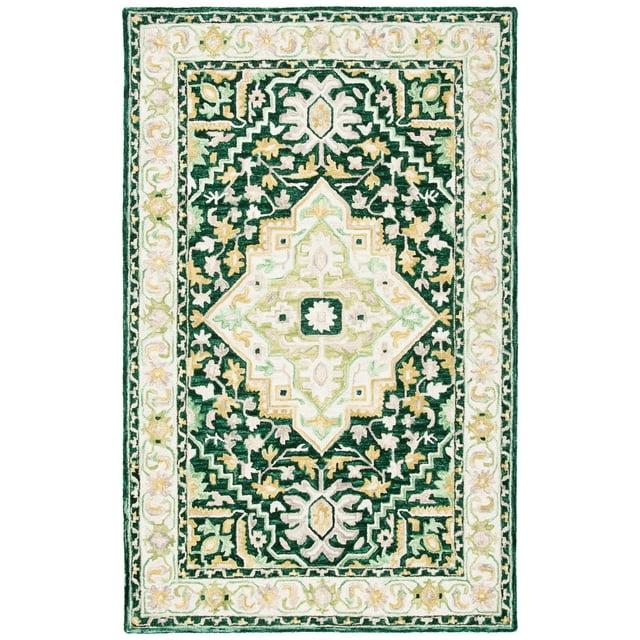 Aspen APN705 Hand Tufted Area Rug - Green/Ivory - 5'x8' - Safavieh.