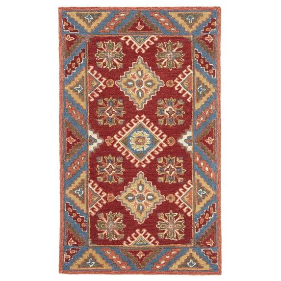 Aspen APN803 Hand Tufted Accent Rug - Red/Blue - 2' X 3' - Safavieh.