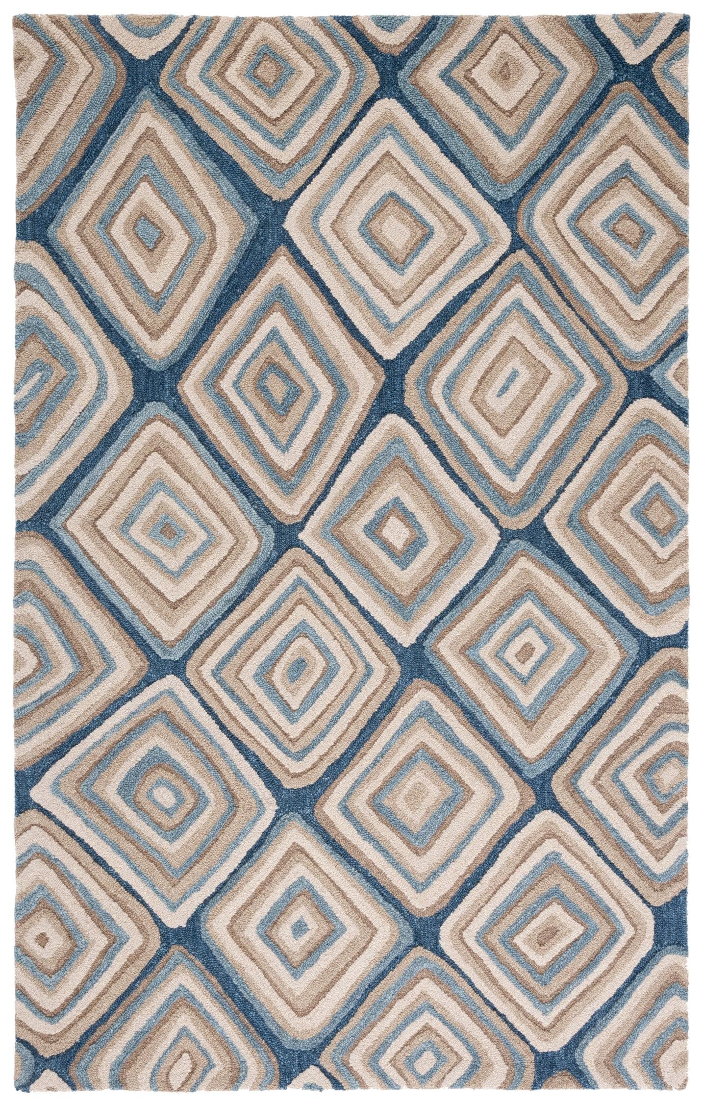 Aspen APN350 Hand Tufted Indoor Area Rug - Blue/Beige - 8'x10' - Safavieh