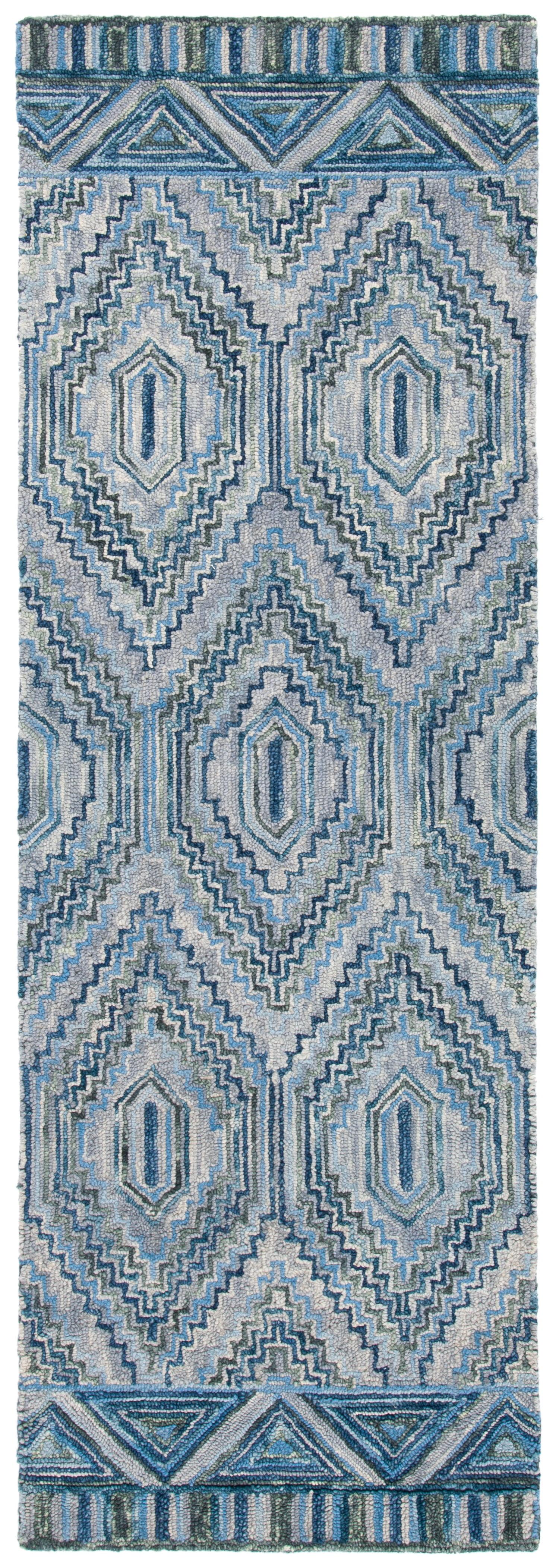 Aspen APN823 Hand Tufted Runner Rug - Grey/Blue - 2'3"x8' - Safavieh.