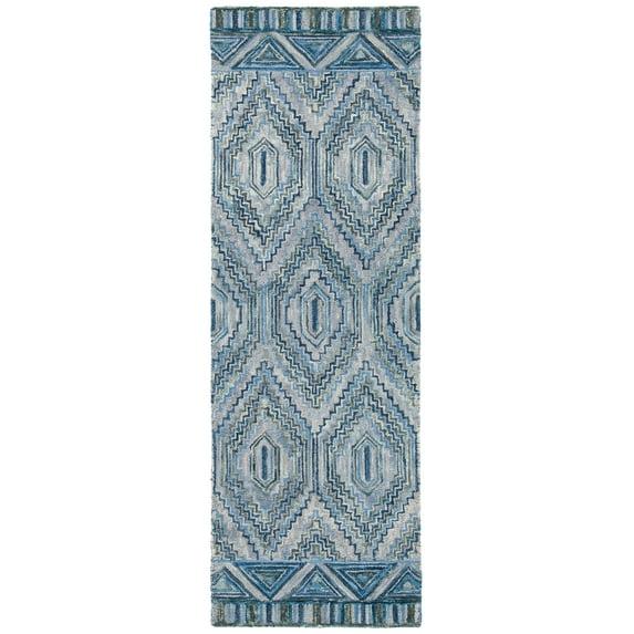 Aspen APN823 Hand Tufted Runner Rug - Grey/Blue - 2'3"x8' - Safavieh.