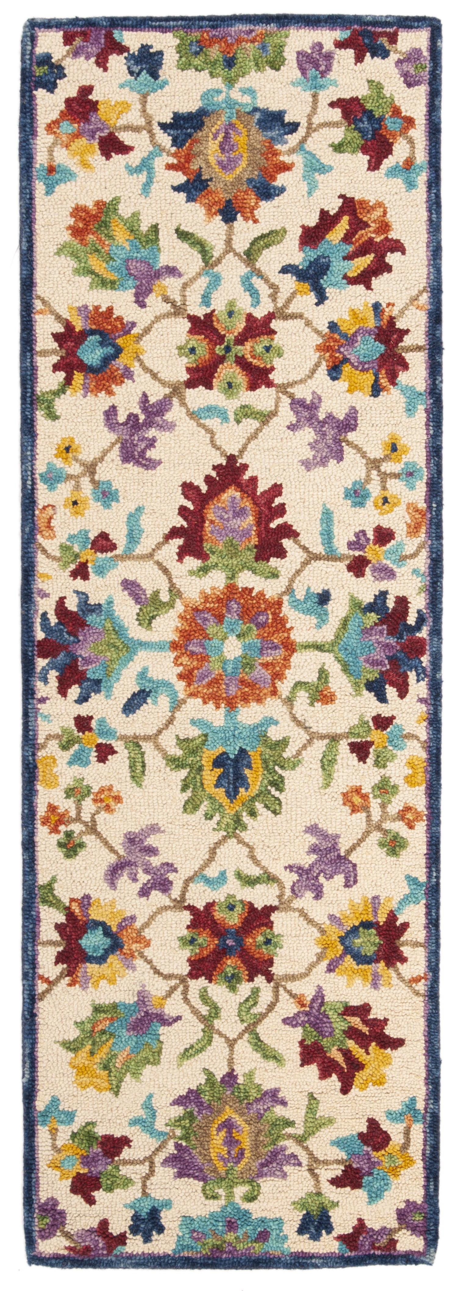 Aspen APN509 Hand Tufted Indoor Runner Rug - Ivory/Blue - 2'3"x11' - Safavieh