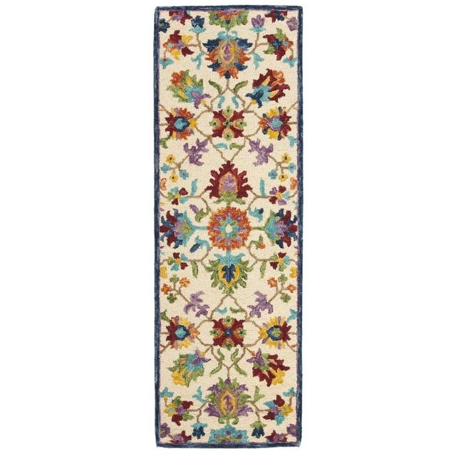 Aspen APN509 Hand Tufted Indoor Runner Rug - Ivory/Blue - 2'3"x11' - Safavieh