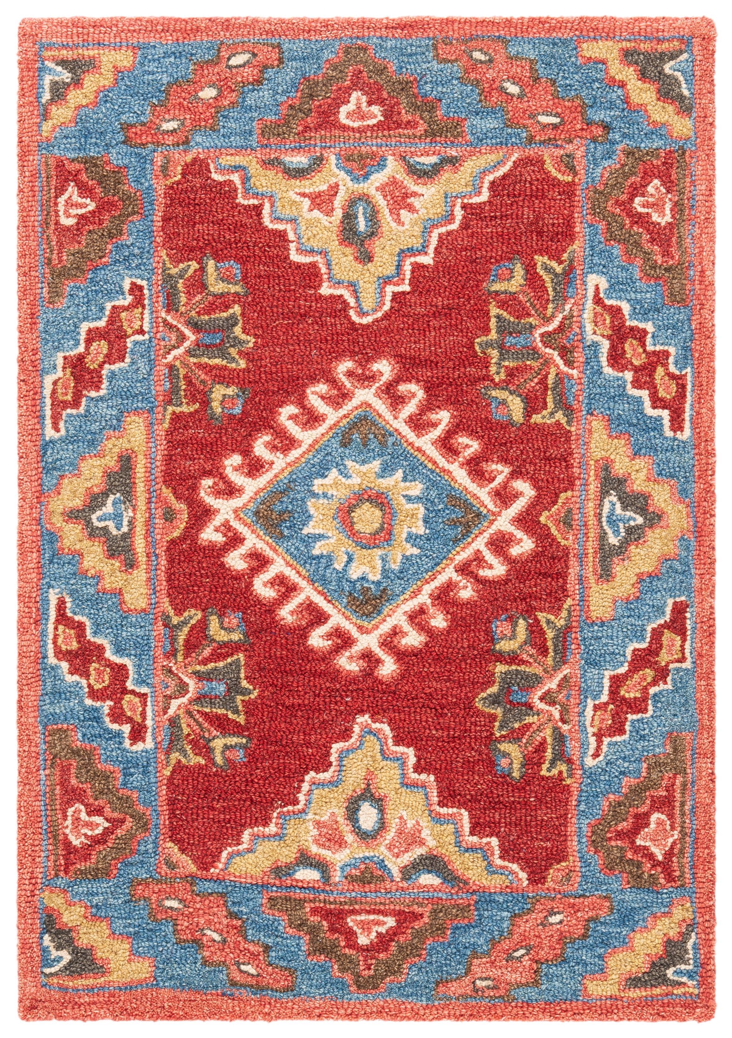 Aspen APN803 Hand Tufted Accent Rug - Red/Blue - 2'3"x4' - Safavieh.