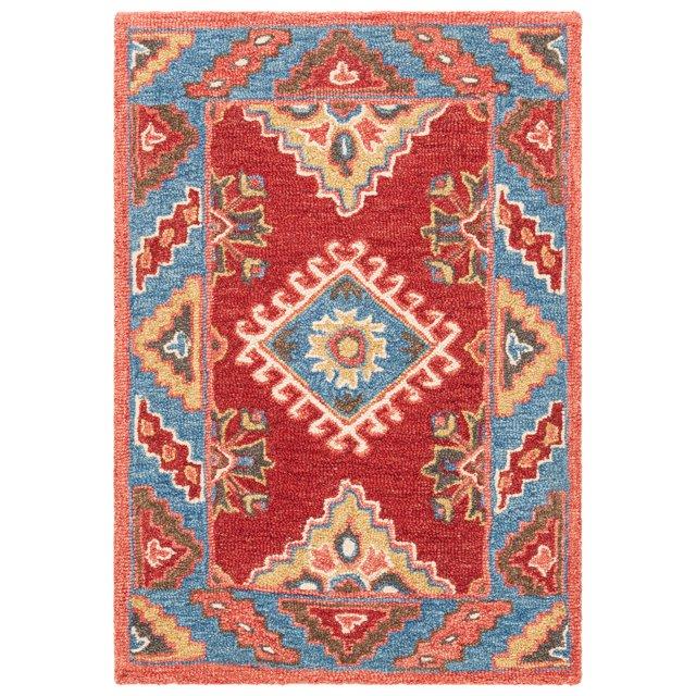 Aspen APN803 Hand Tufted Accent Rug - Red/Blue - 2'3"x4' - Safavieh.