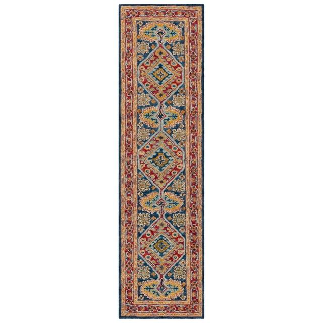 Aspen APN523 Hand Tufted Runner Rug - Red/Blue - 2'3"x11' - Safavieh.