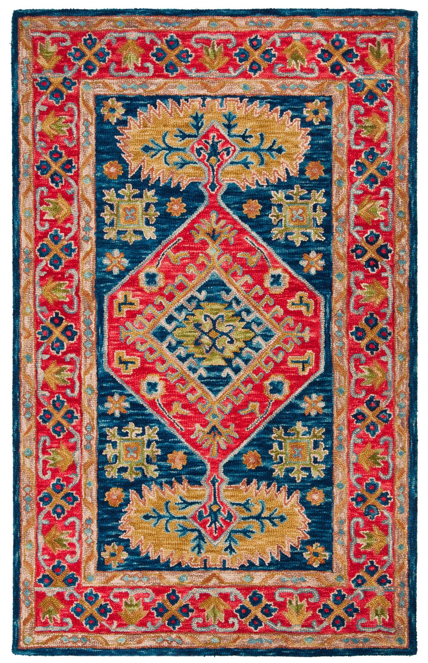 Aspen APN523 Hand Tufted Accent Rug - Red/Blue - 2'x3' - Safavieh.