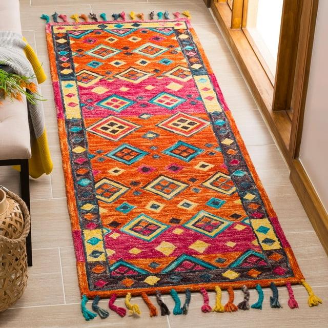 Aspen APN138 Hand Tufted Runner Rug - Orange/Fuchsia - 2'3"x13' - Safavieh.