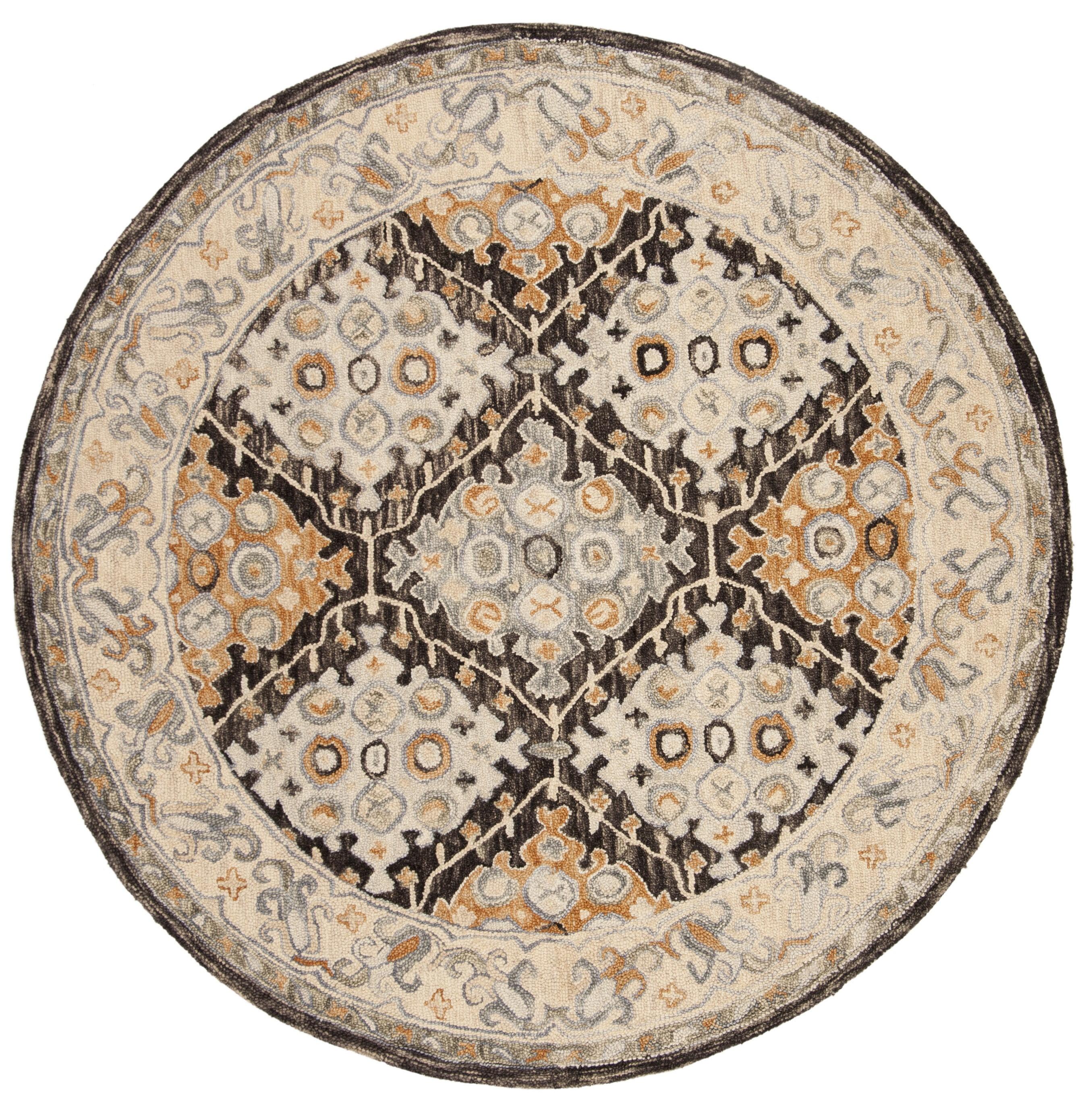 Aspen 3' Round Multicolor Wool Area Rug