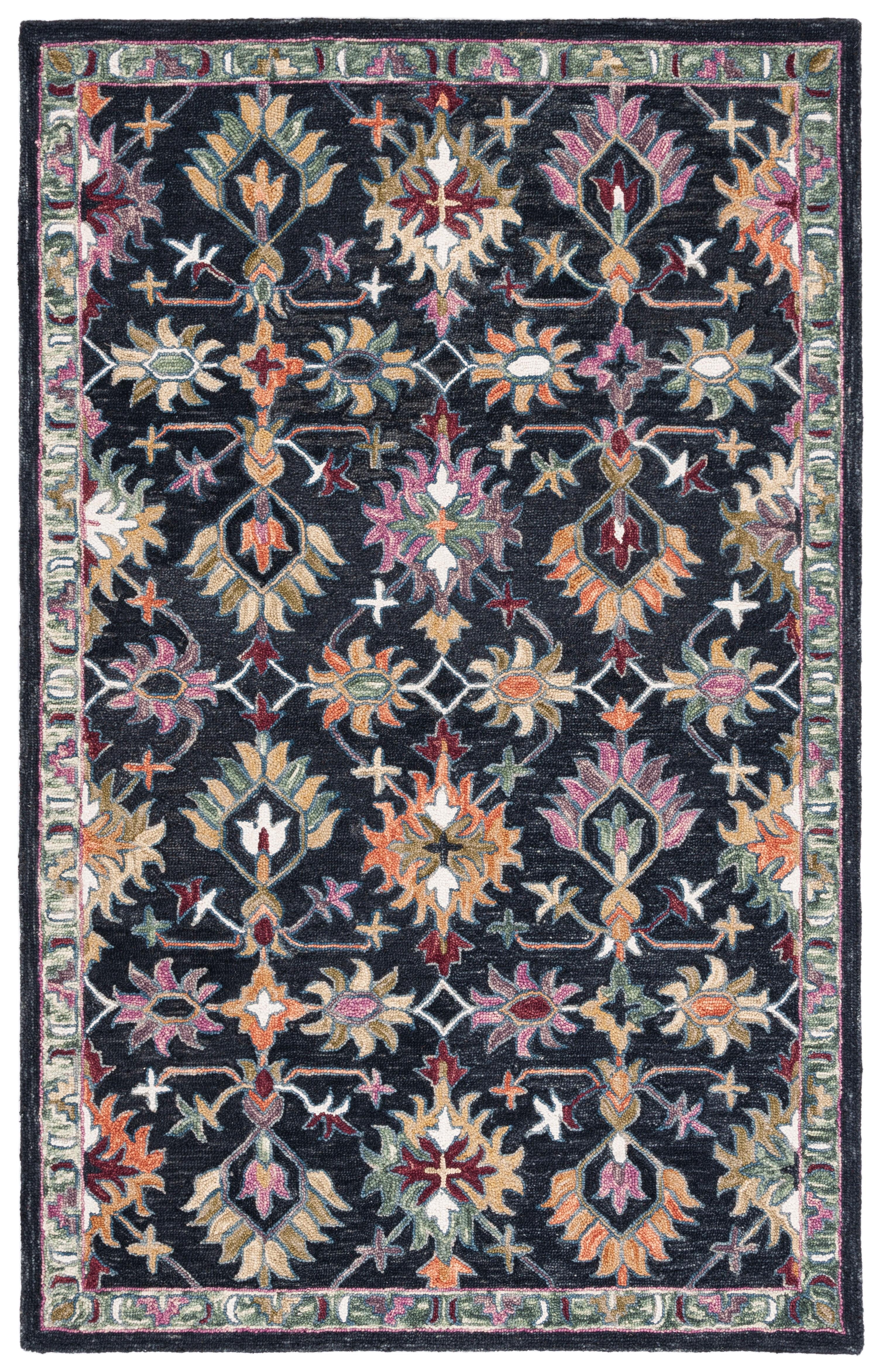Aspen APN135 Hand Tufted Area Rug  - Black/Pink - 3'x5' - Safavieh.