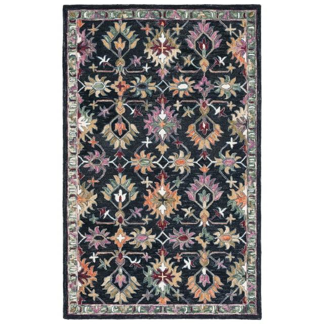 Aspen APN135 Hand Tufted Area Rug  - Black/Pink - 4'x6' - Safavieh.