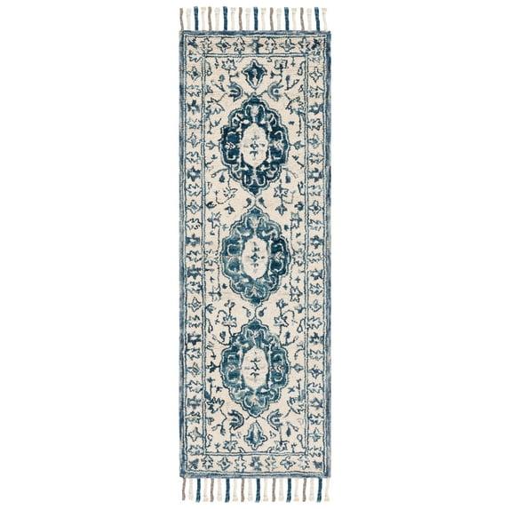 Aspen APN125 Hand Tufted Indoor Runner Rug - Ivory/Blue - 2'3"x11' - Safavieh