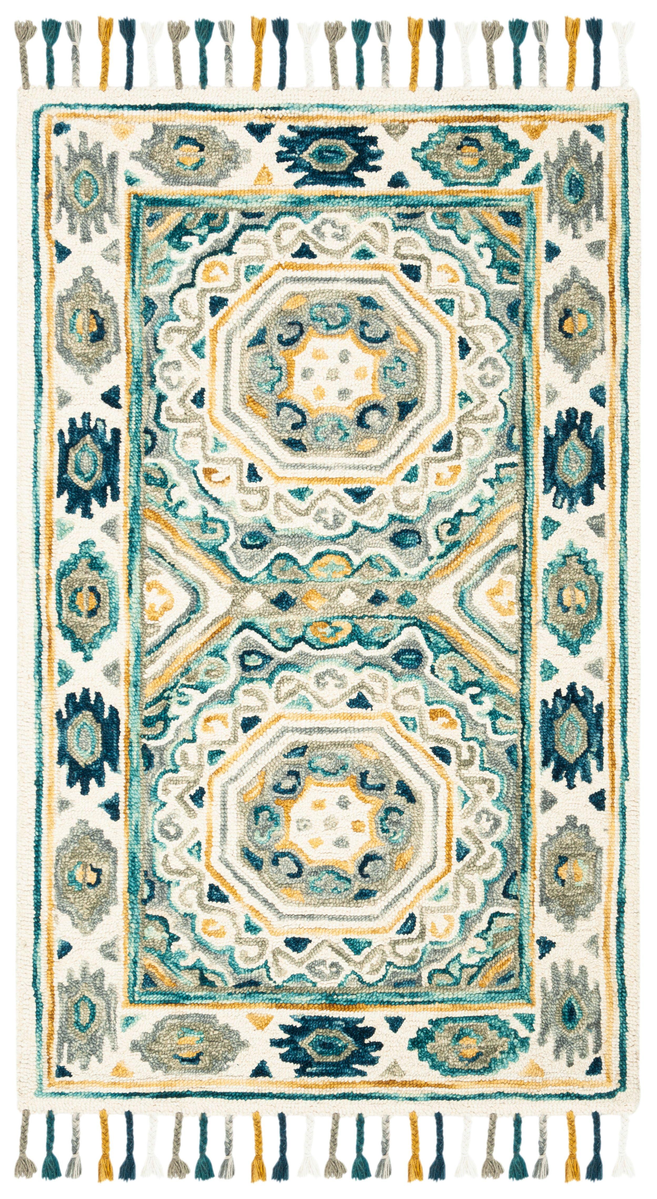 Aspen APN251 Hand Tufted Accent Rug - Ivory/Charcoal - 2' X 3' - Safavieh.