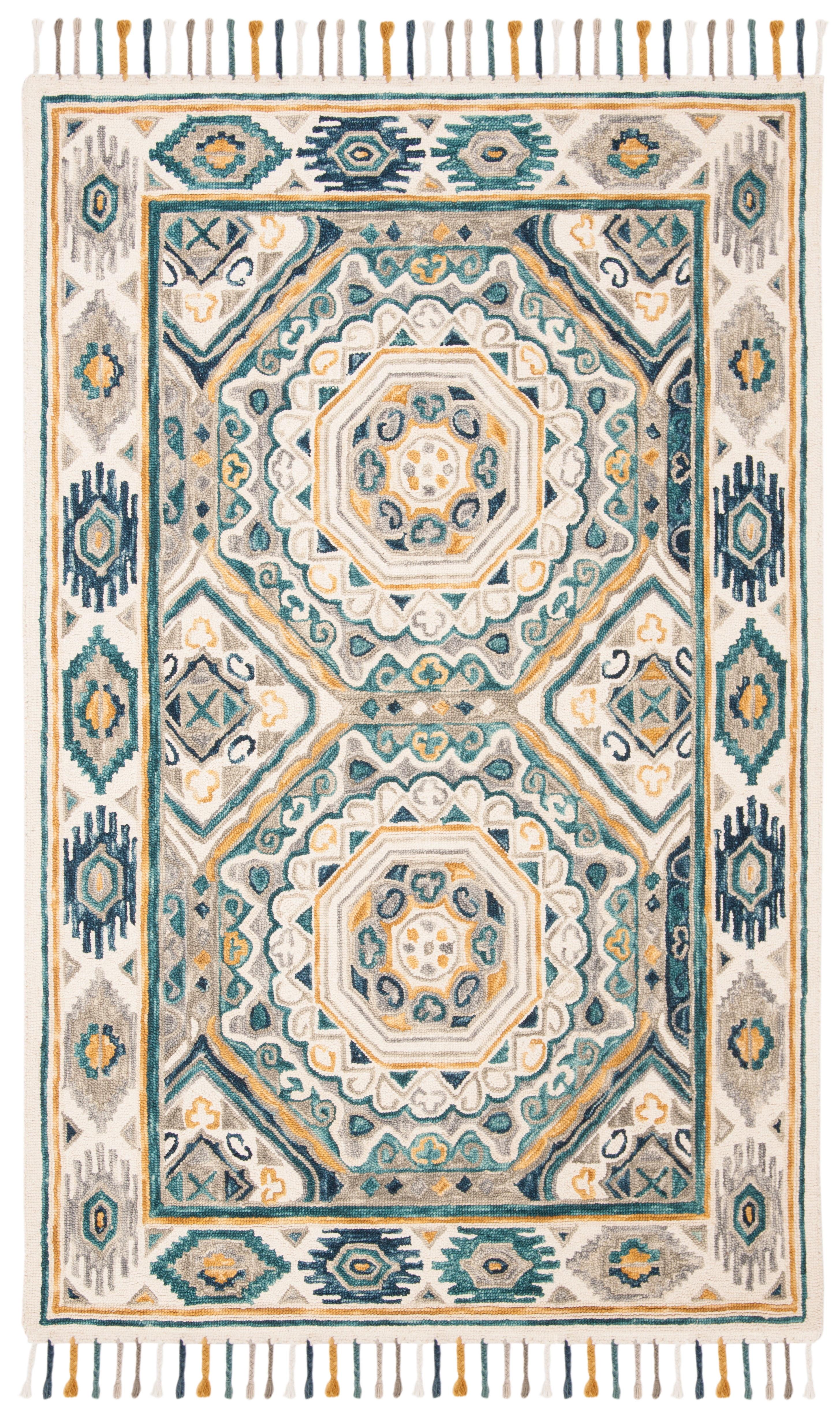 Aspen APN251 Hand Tufted Area Rug - Ivory/Charcoal - 3' X 5' - Safavieh.