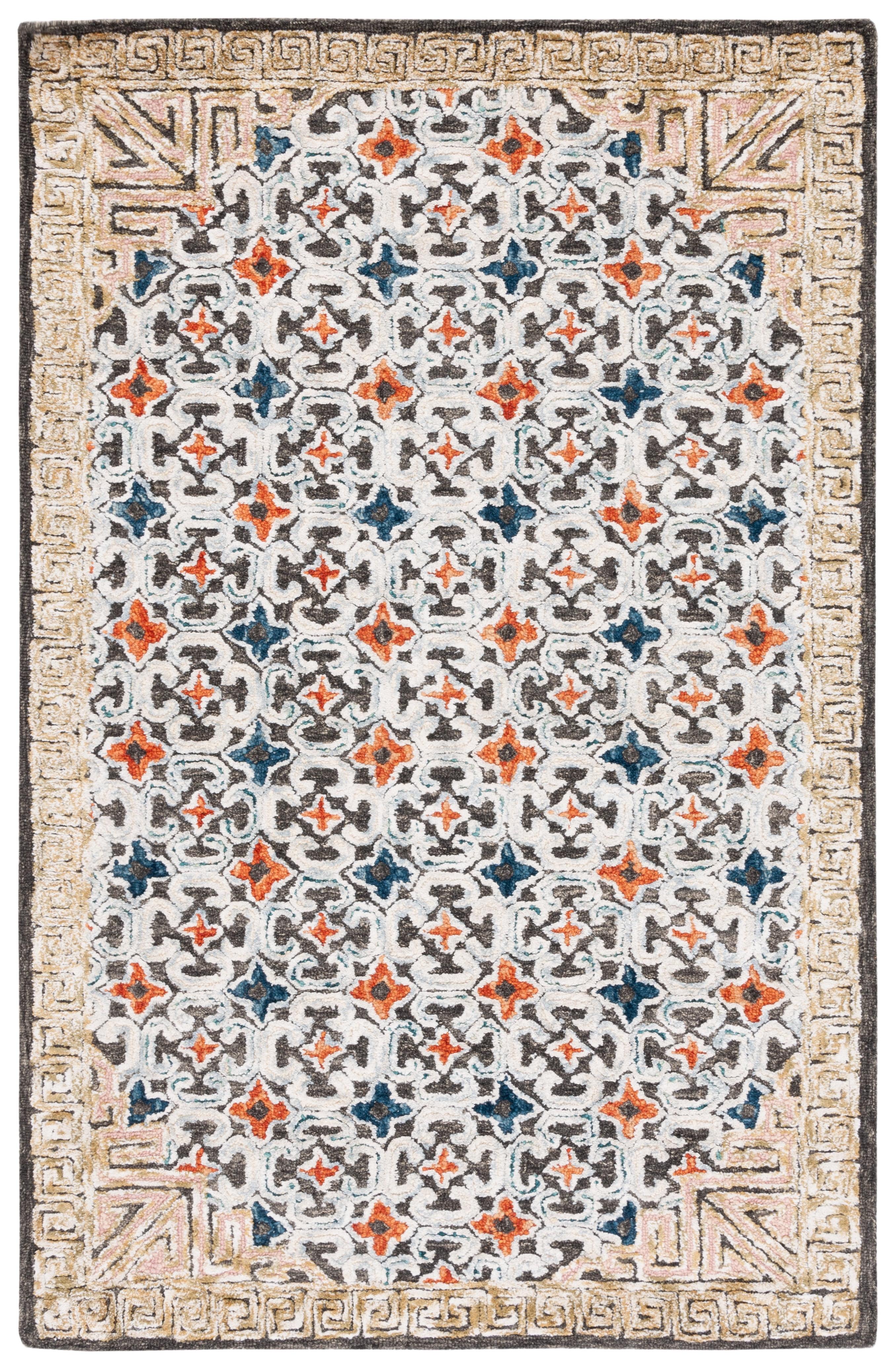 Aspen APN294 Hand Tufted Area Rug  - Blue/Taupe - 5'x8' - Safavieh.