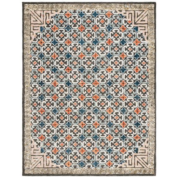 Aspen APN294 Hand Tufted Area Rug - Blue/Taupe - 8'9"x11'9" - Safavieh.