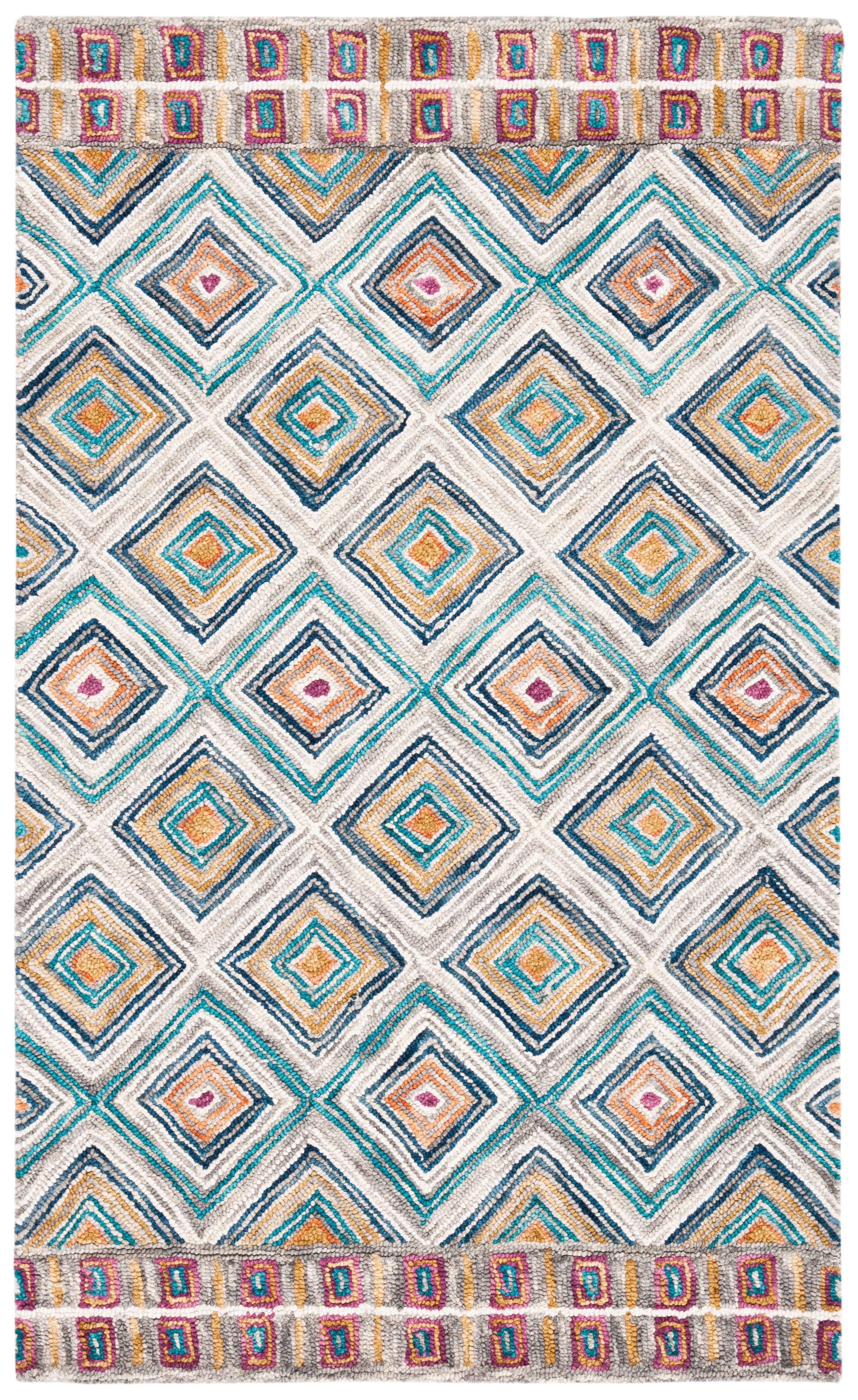 SAFAVIEH Aspen Maurice Geometric Wool Area Rug, Green/Red, 2' x 3'