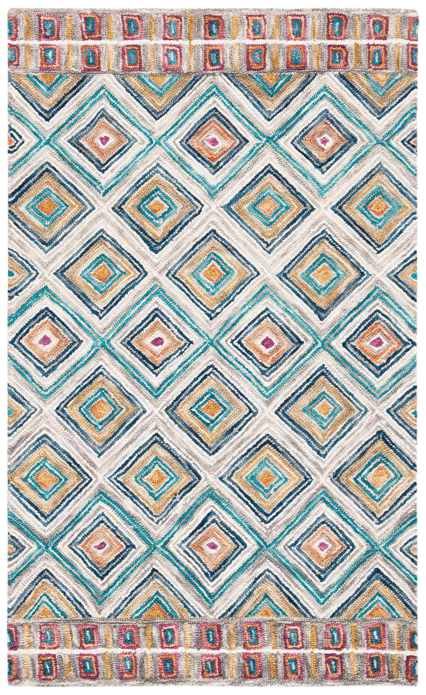 SAFAVIEH Aspen Maurice Geometric Wool Area Rug, Green/Red, 3' x 5'