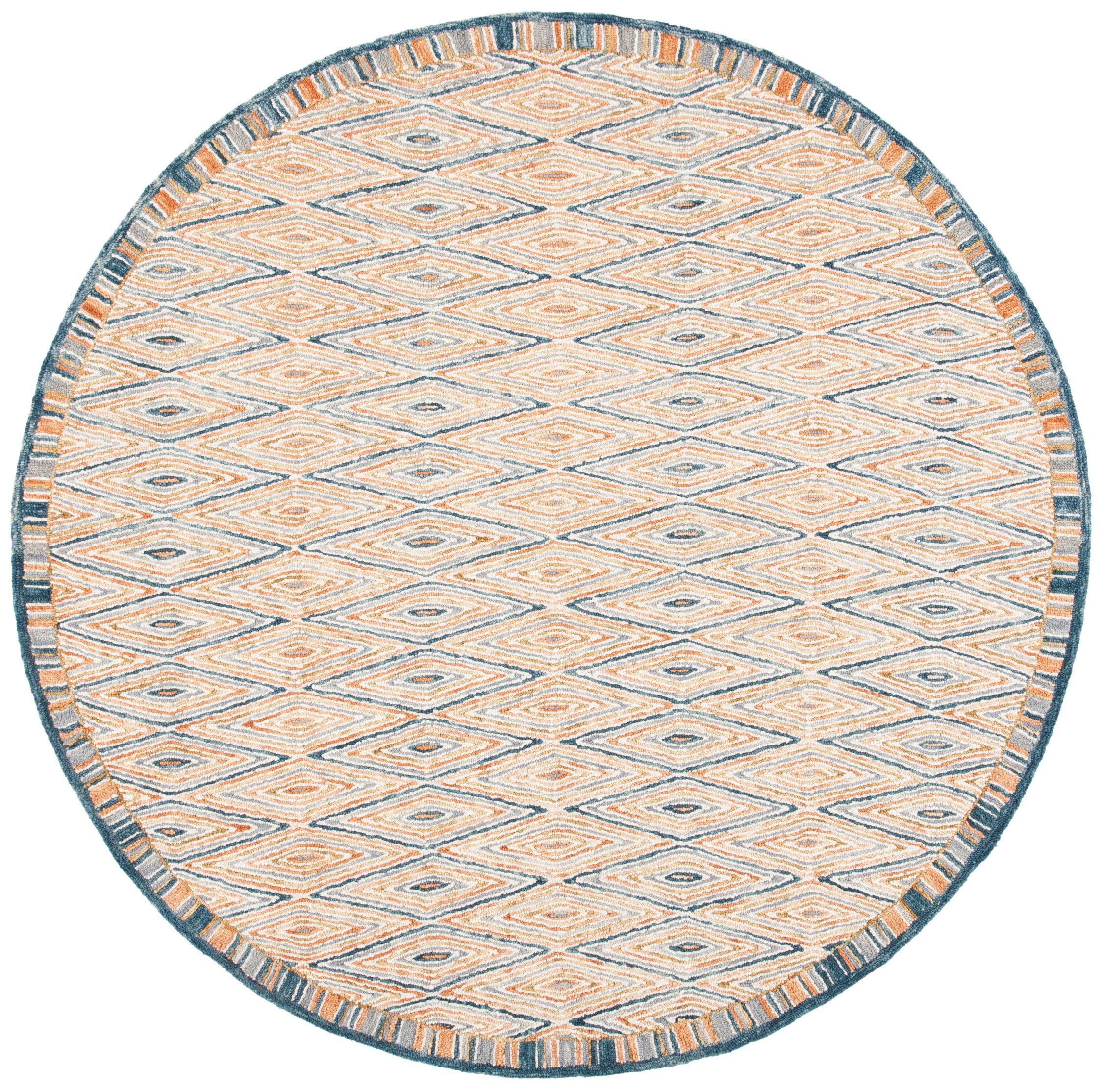 Aspen APN808 Hand Tufted Indoor Accent Rug - Gold/Rust - 3' Round - Safavieh