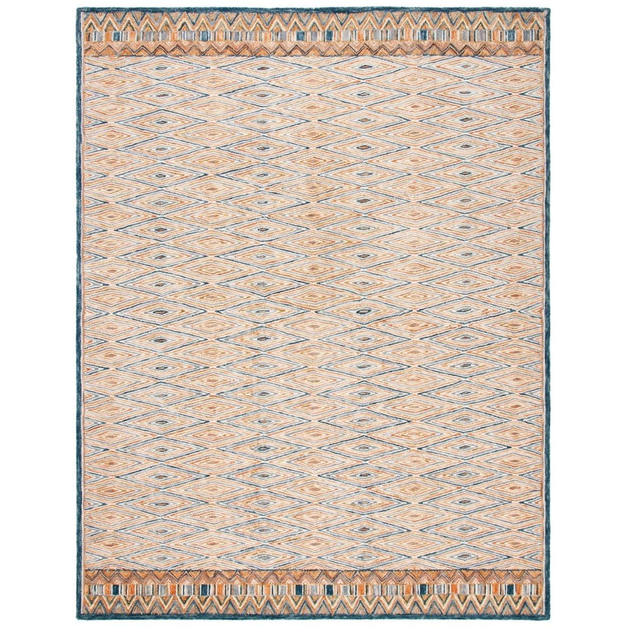 SAFAVIEH Aspen Millicent Geometric Wool Area Rug, Gold/Rust, 9' x 12'