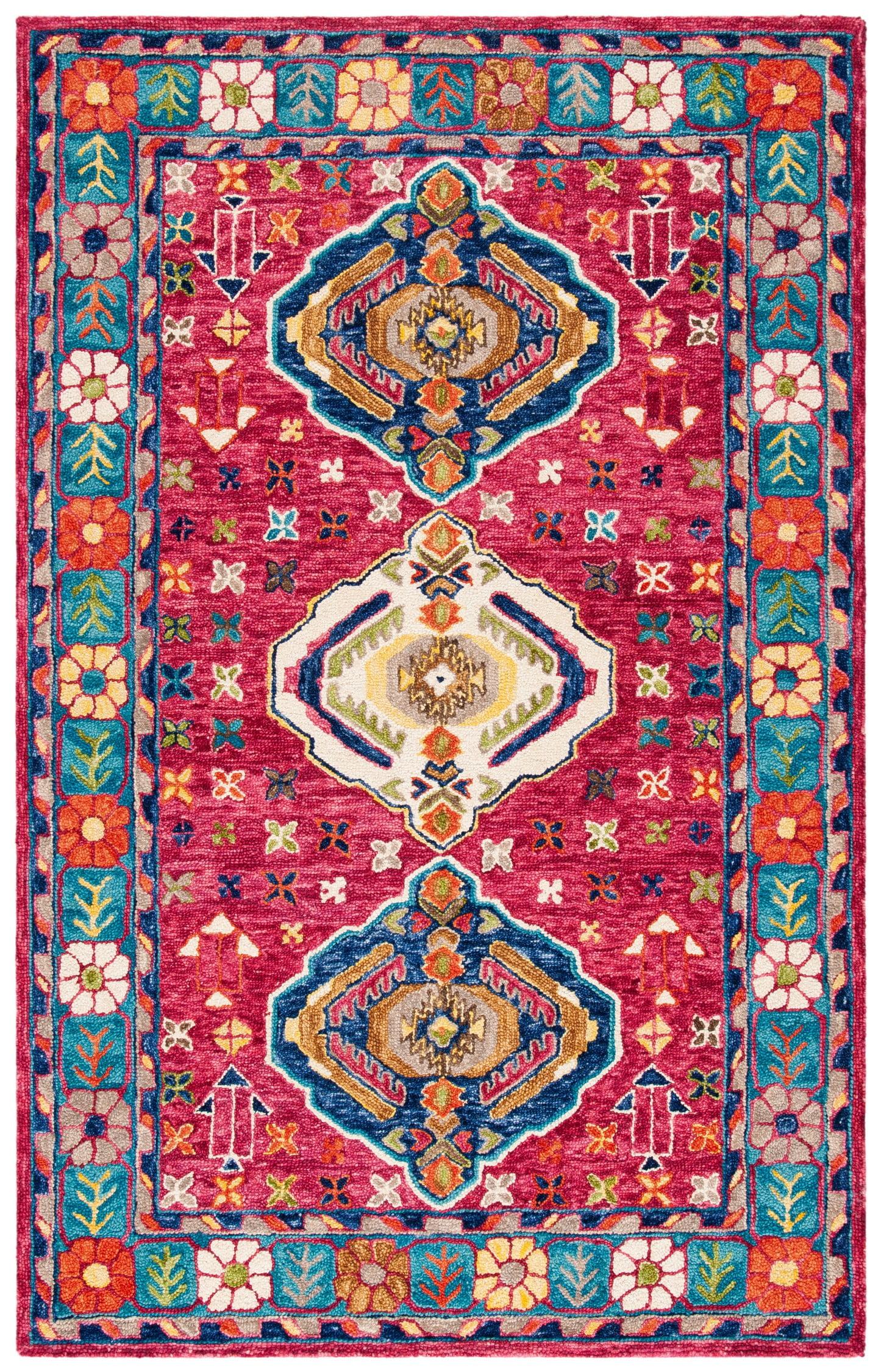 Aspen APN527 Hand Tufted Area Rug - Red/Blue - 4'x6' - Safavieh.