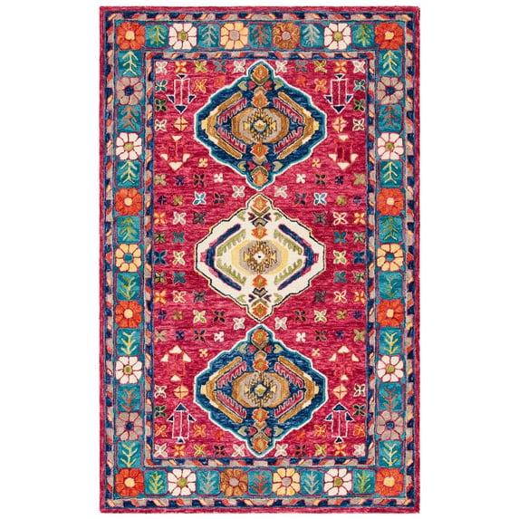 Aspen APN527 Hand Tufted Area Rug - Red/Blue - 4'x6' - Safavieh.