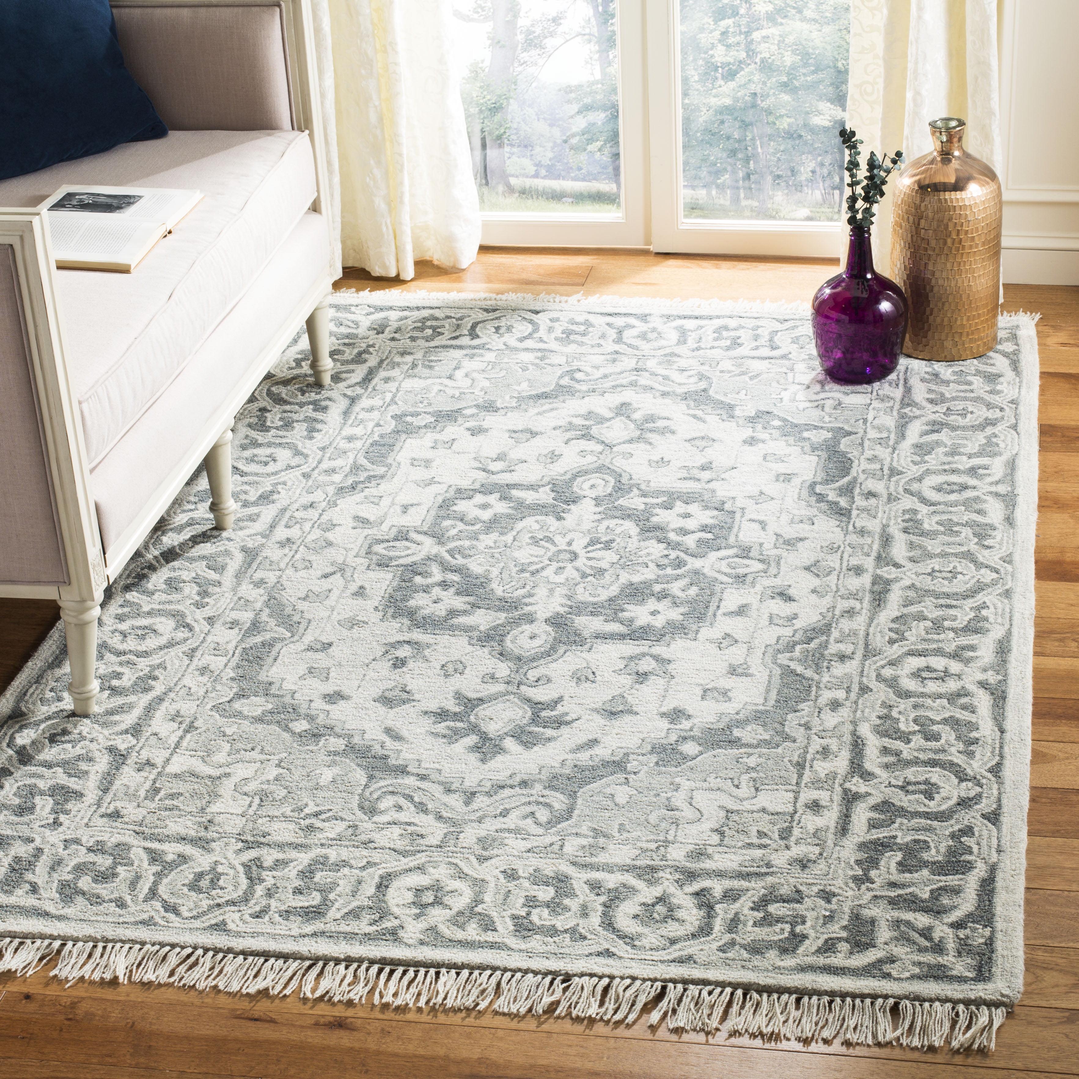 Aspen APN122 Hand Tufted Accent Rug - Grey/Light Grey - 2'x3' - Safavieh.
