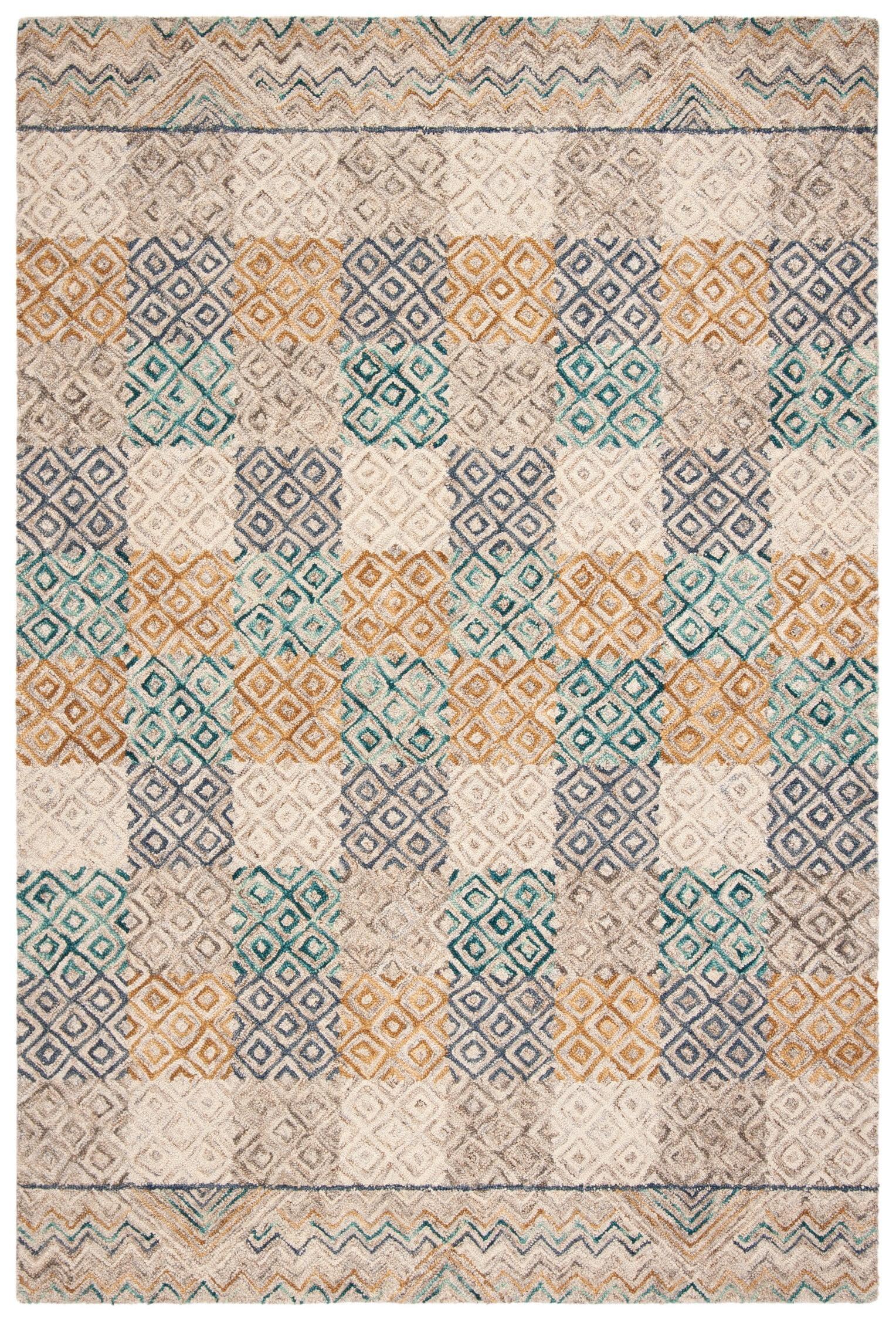 Aspen APN291 Hand Tufted Area Rug  - Blue/Gold - 3'x5' - Safavieh.