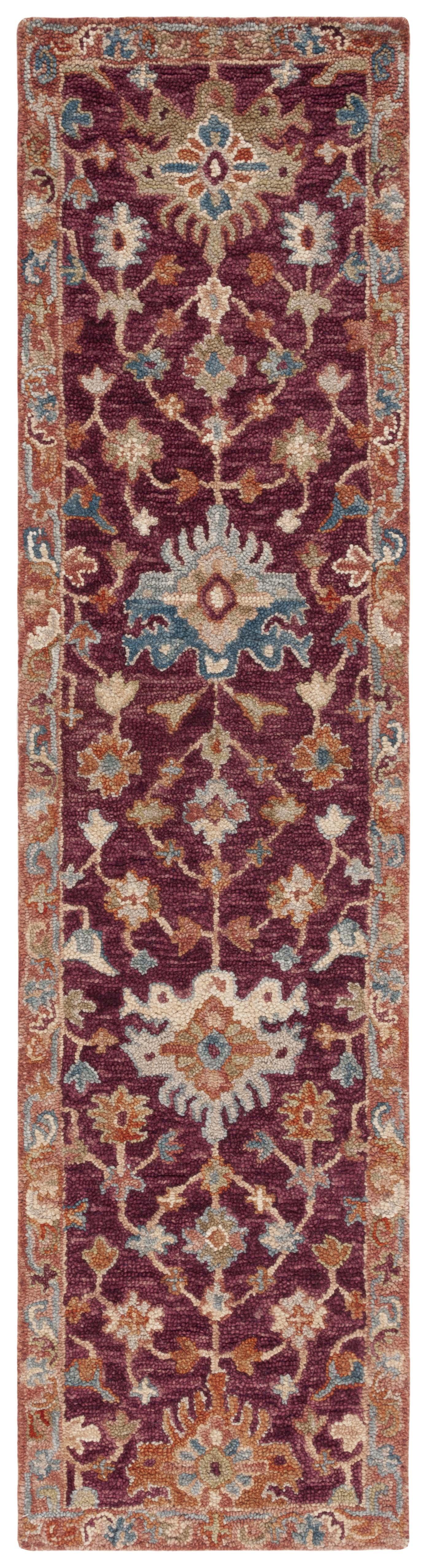 Aspen Red and Beige Handmade Wool Runner Rug