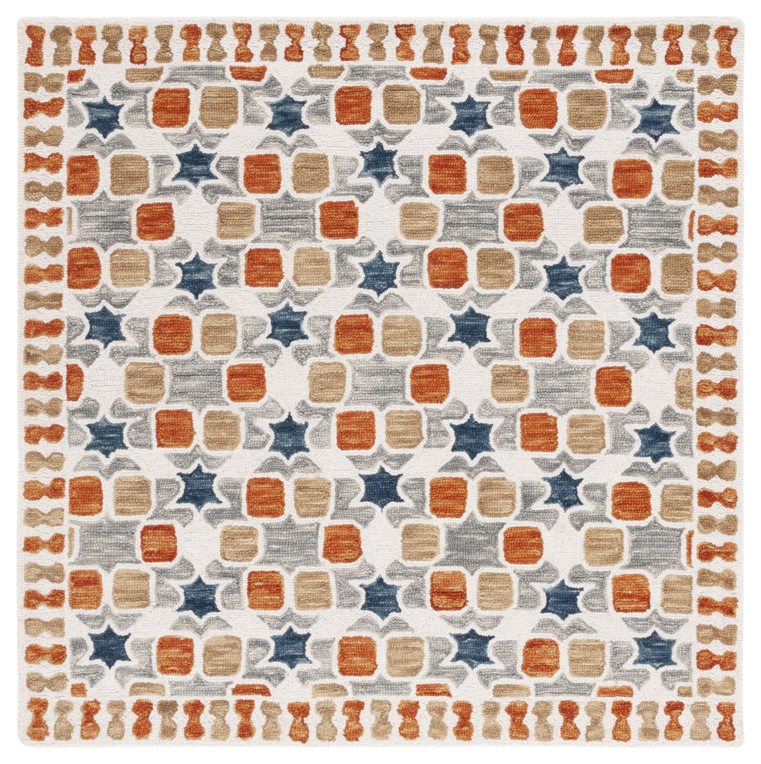 Aspen APN128 Hand Tufted Area Rug  - Ivory/Grey - 5'x5' - Safavieh.