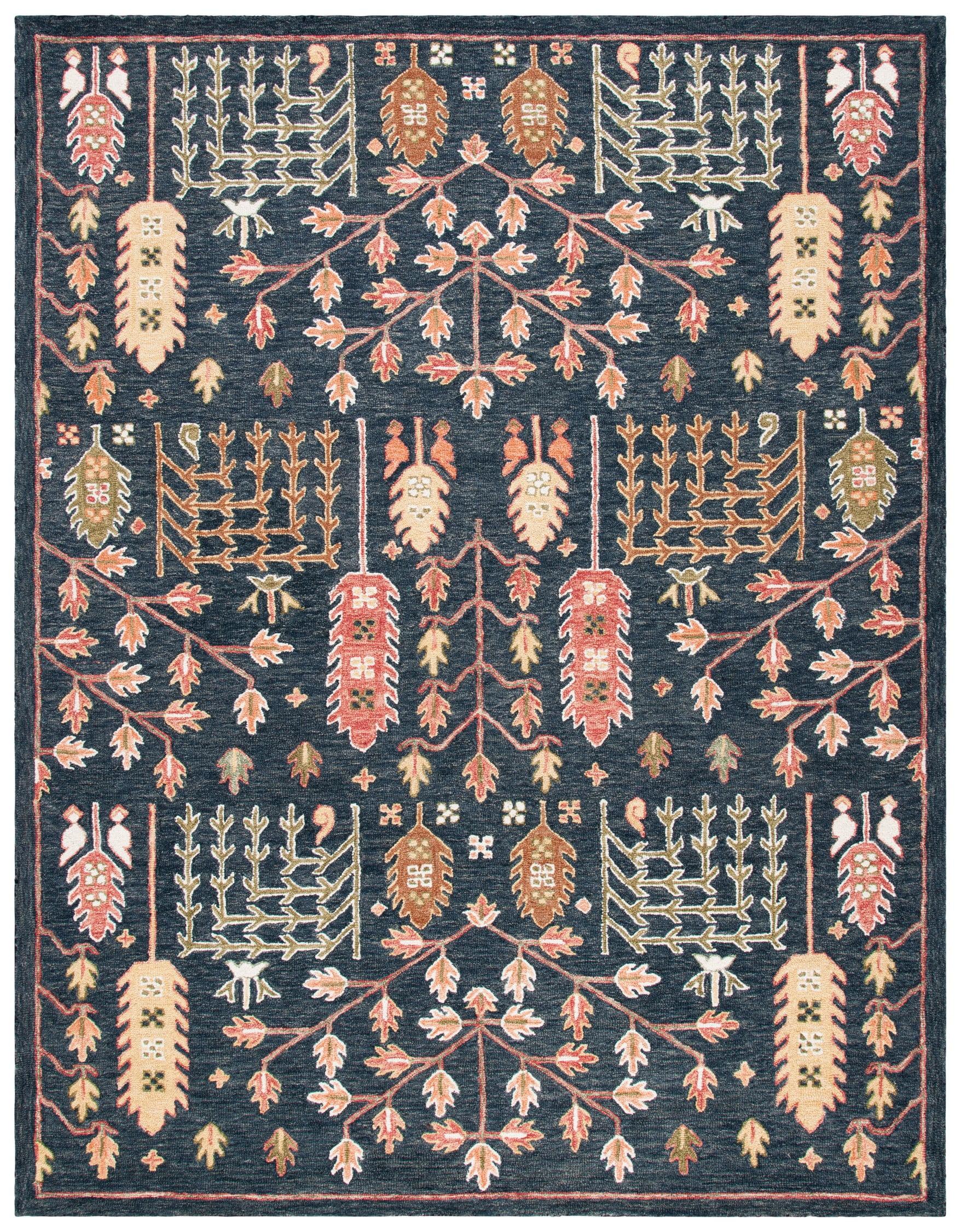 Aspen APN522 Hand Tufted Indoor Area Rug - Black/Red - 9'x12' - Safavieh