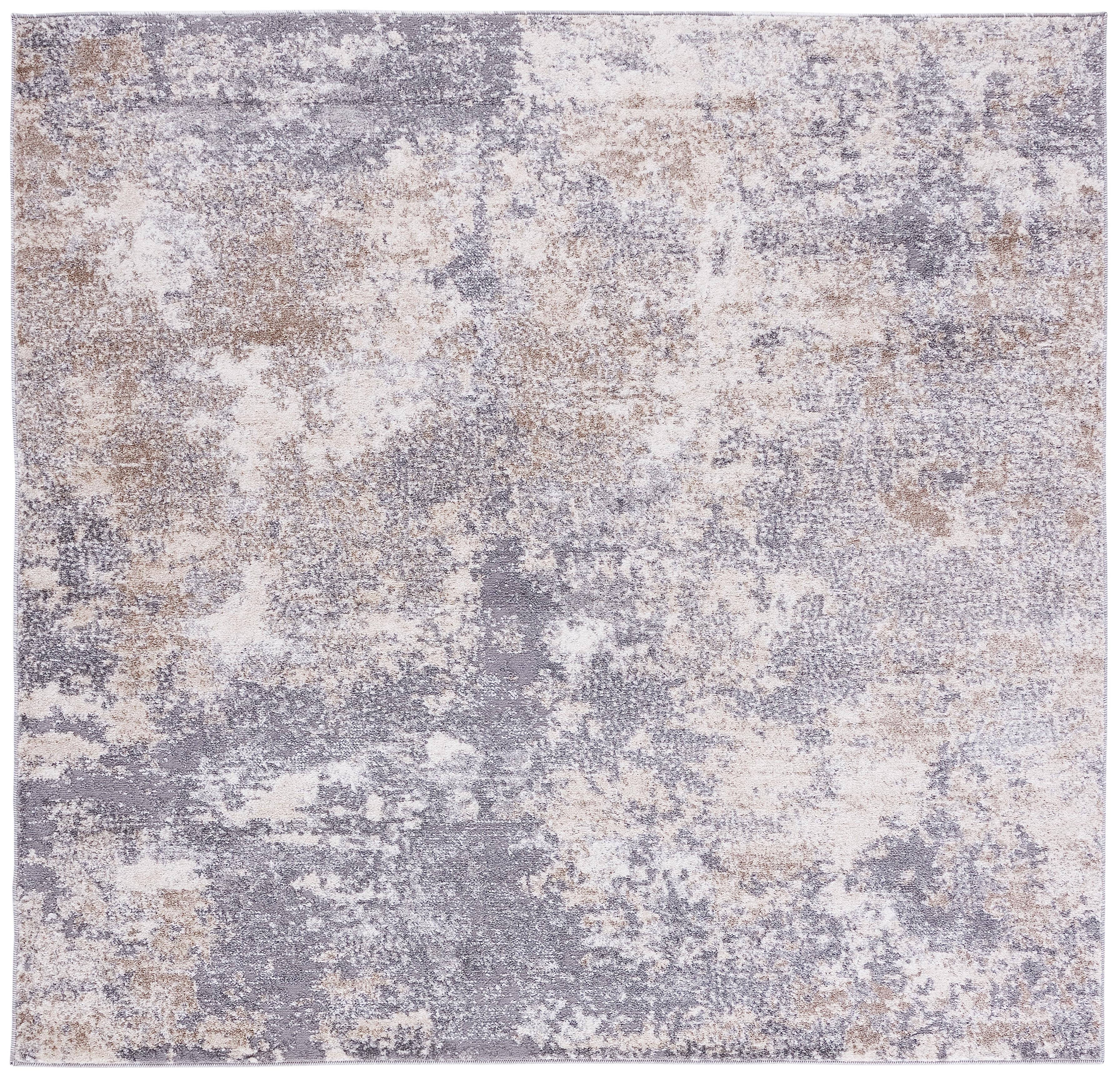 Aston ASN710 Power Loomed Area Rug - Light Grey/Grey - 7'10"x7'10" - Safavieh.