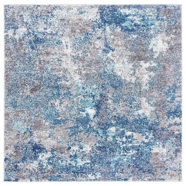 Aston ASN710 Power Loomed Area Rug - Navy/Grey - 3'x3' - Safavieh.