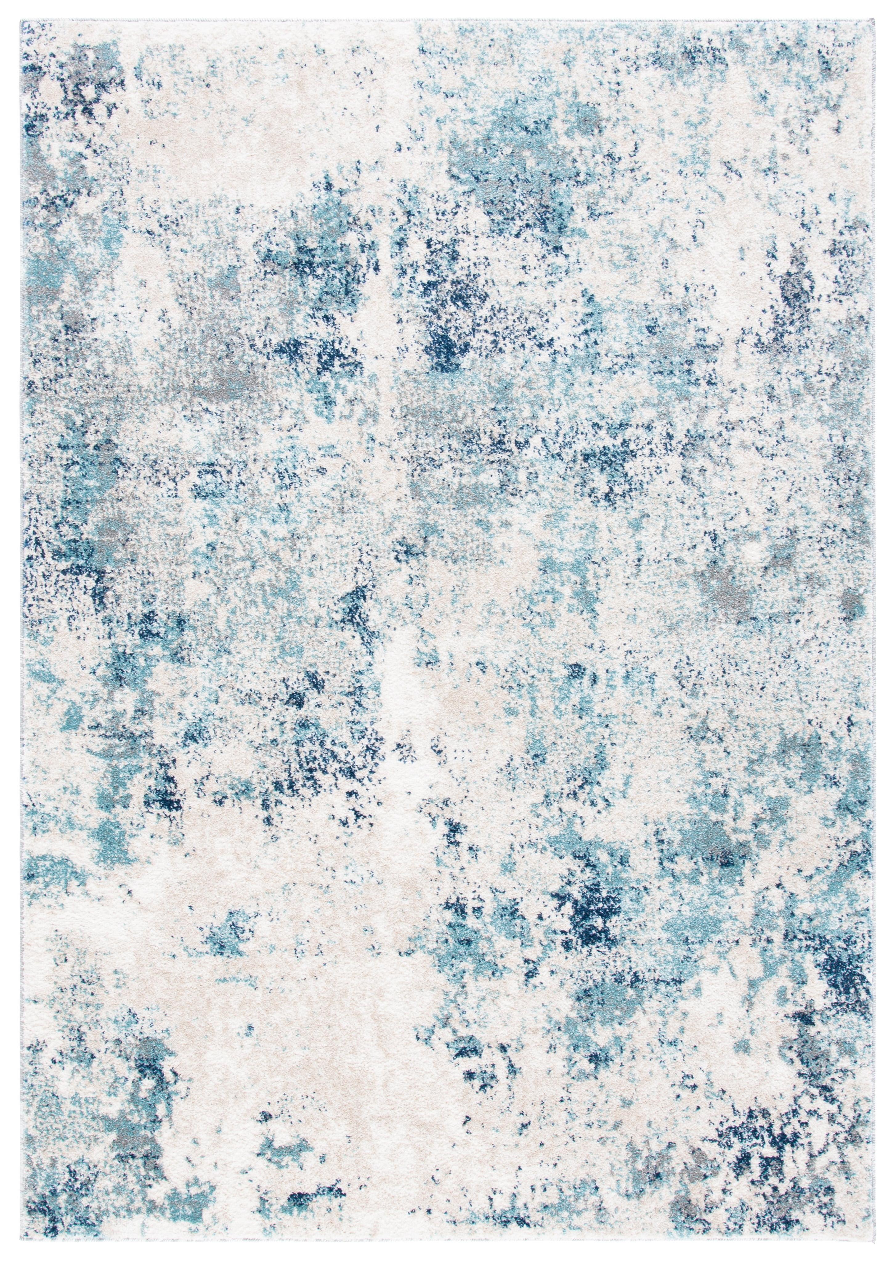 Aston ASN710 Power Loomed Accent Rug - Ivory/Blue - 3'x5' - Safavieh.