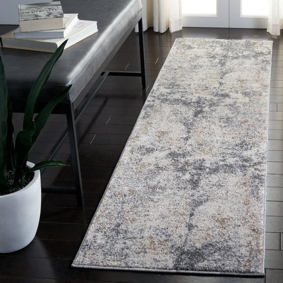 Aston ASN710 Power Loomed Runner Rug - Light Grey/Grey - 2'x13' - Safavieh.