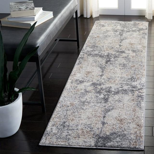 Aston ASN710 Power Loomed Runner Rug - Light Grey/Grey - 2'x13' - Safavieh.