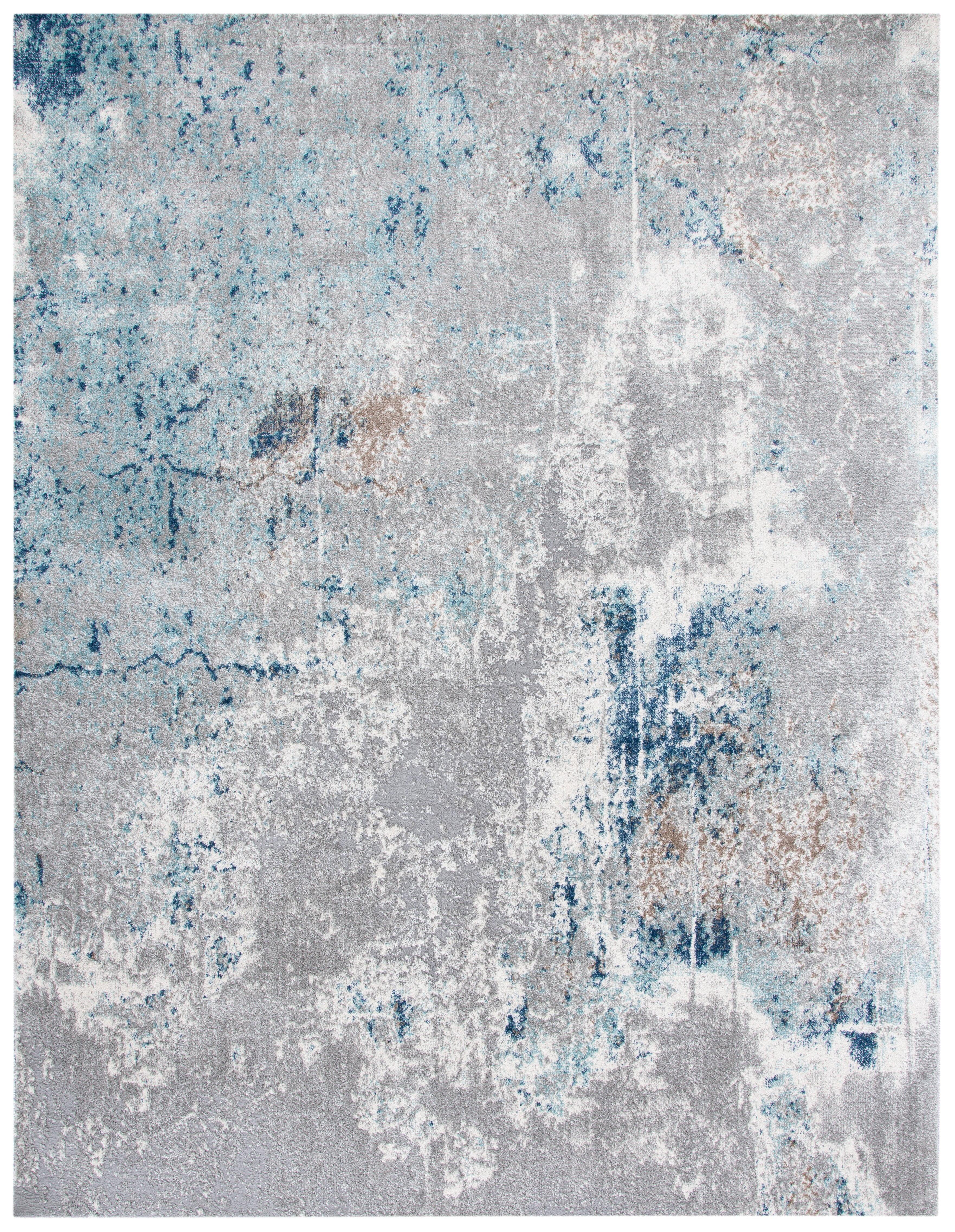 Aston ASN708 Power Loomed Indoor Area Rug - Grey/Blue - 8'x10' - Safavieh