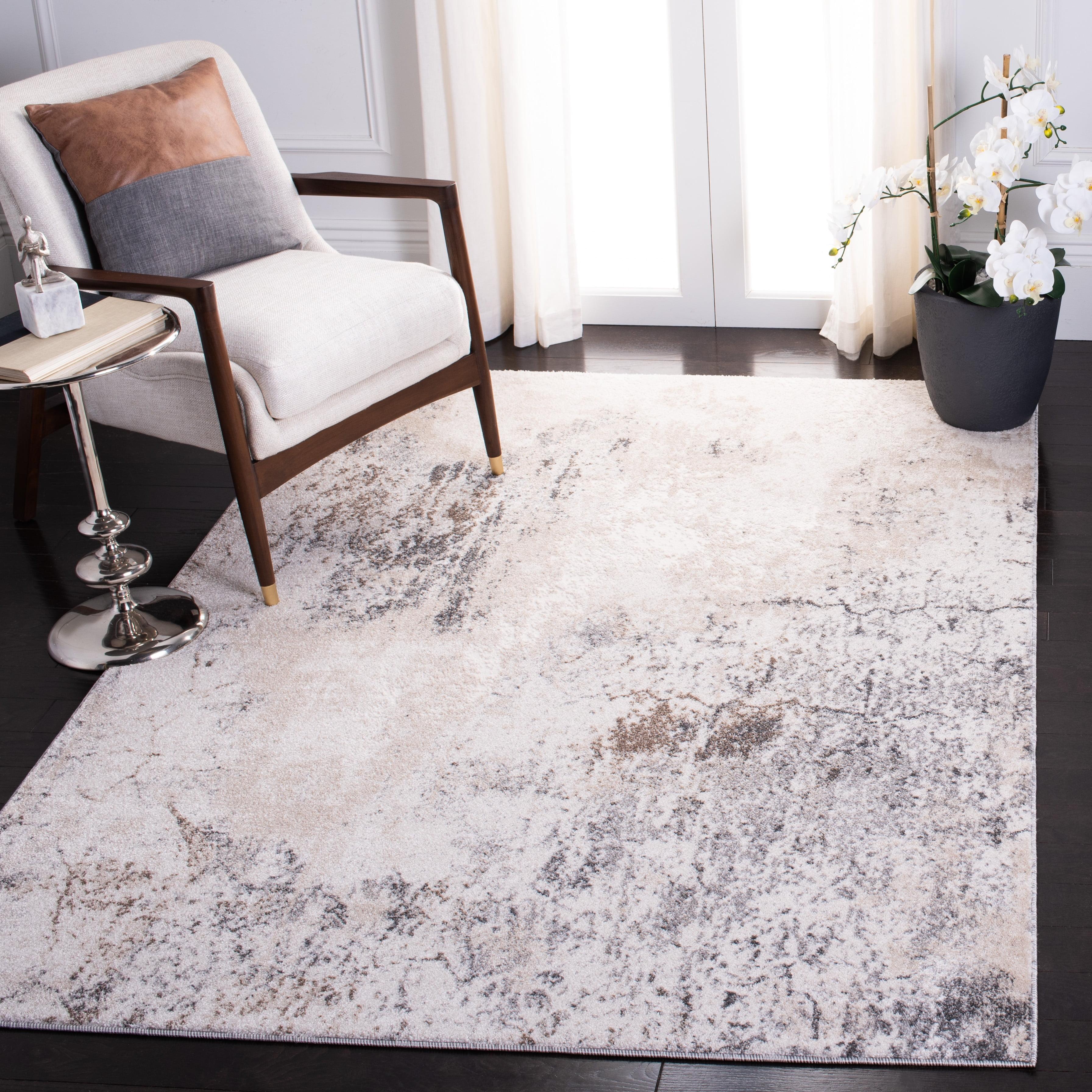Aston ASN708 Power Loomed Indoor Area Rug - Ivory/Grey - 5'3"x7'7" - Safavieh