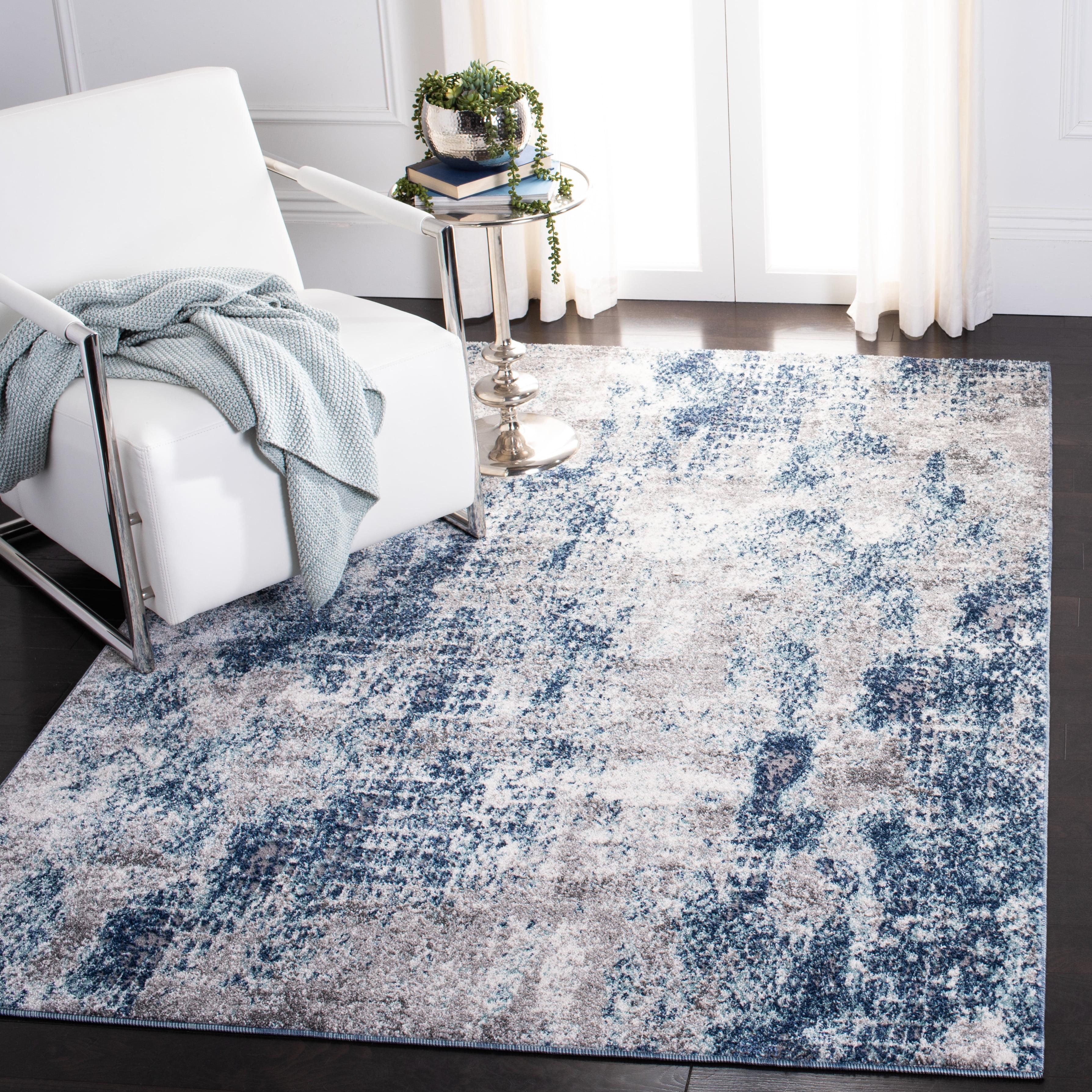 SAFAVIEH Aston Georgiana Abstract Area Rug, Navy/Grey, 4' x 6'
