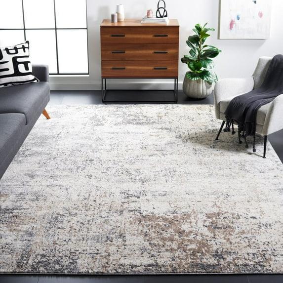 Aston ASN705 Power Loomed Indoor Area Rug - Ivory/Grey - 4'x6' - Safavieh
