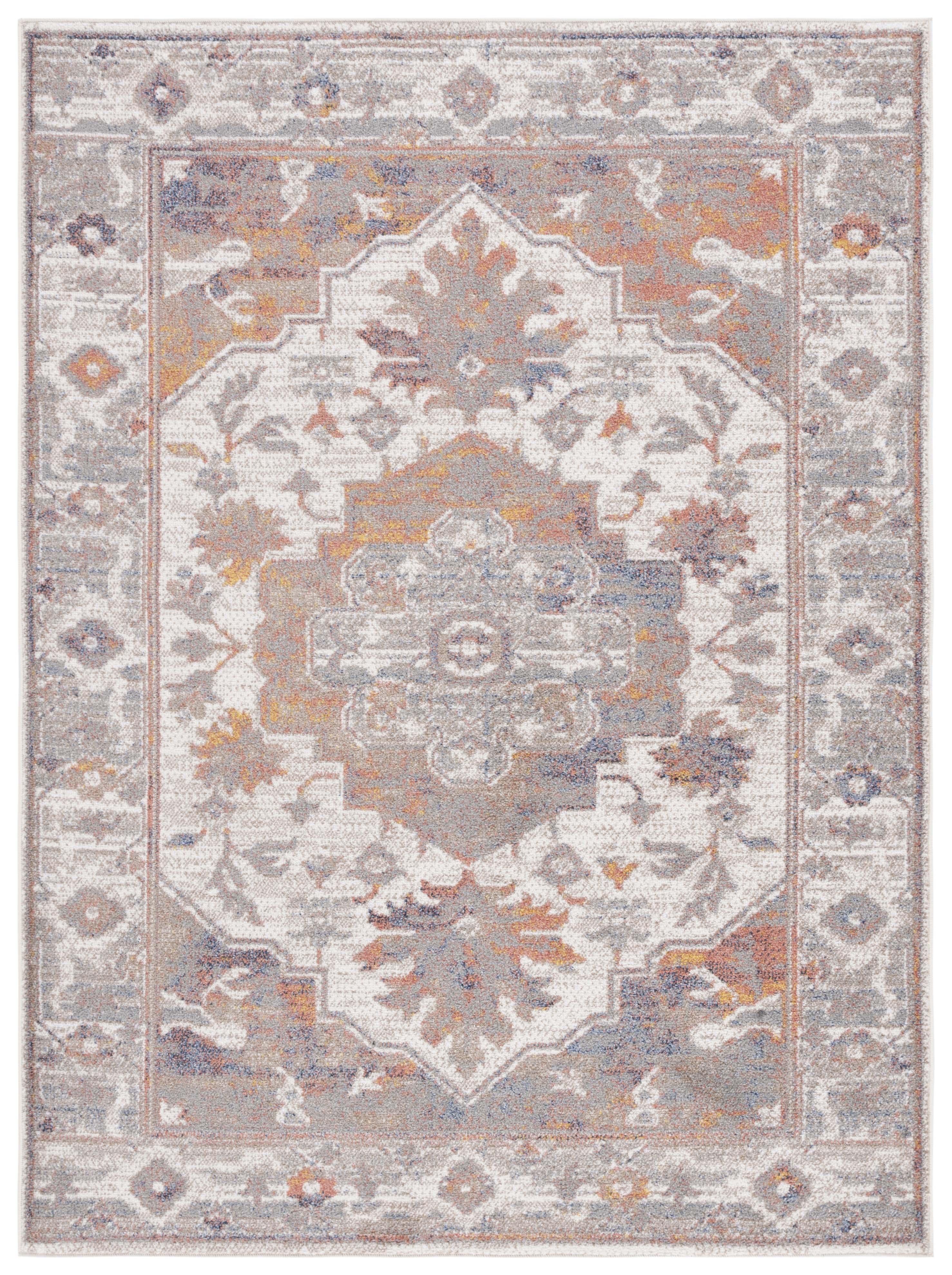 Ivory Synthetic Traditional Area Rug, 5' x 8'