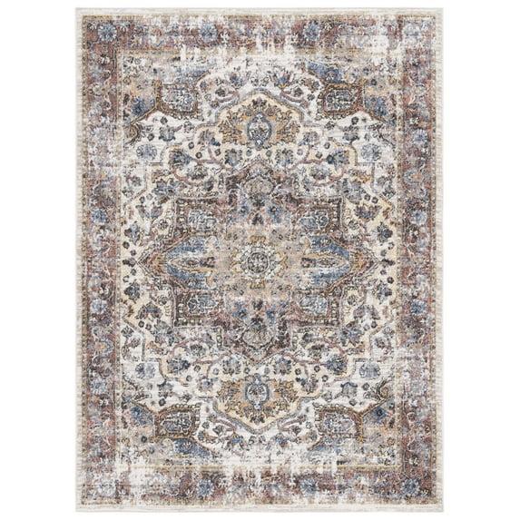 Astoria ASA402 Power Loomed Area Rug - Ivory/Blue Rust - 8'x10' - Safavieh.