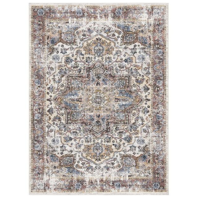 Astoria ASA402 Power Loomed Area Rug - Ivory/Blue Rust - 8'x10' - Safavieh.