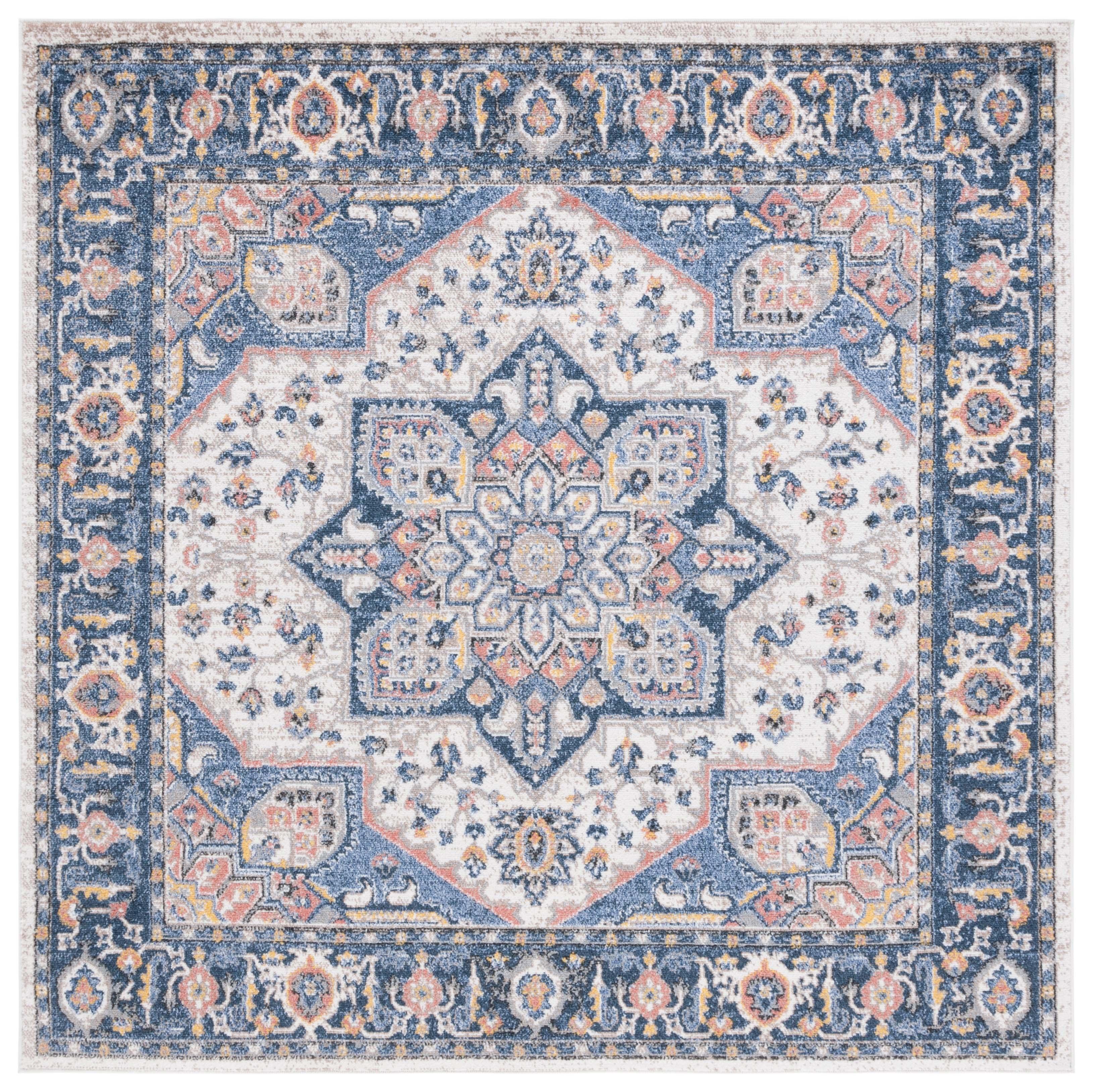 Reversible Astoria Charm 79" Blue & Rust Square Area Rug