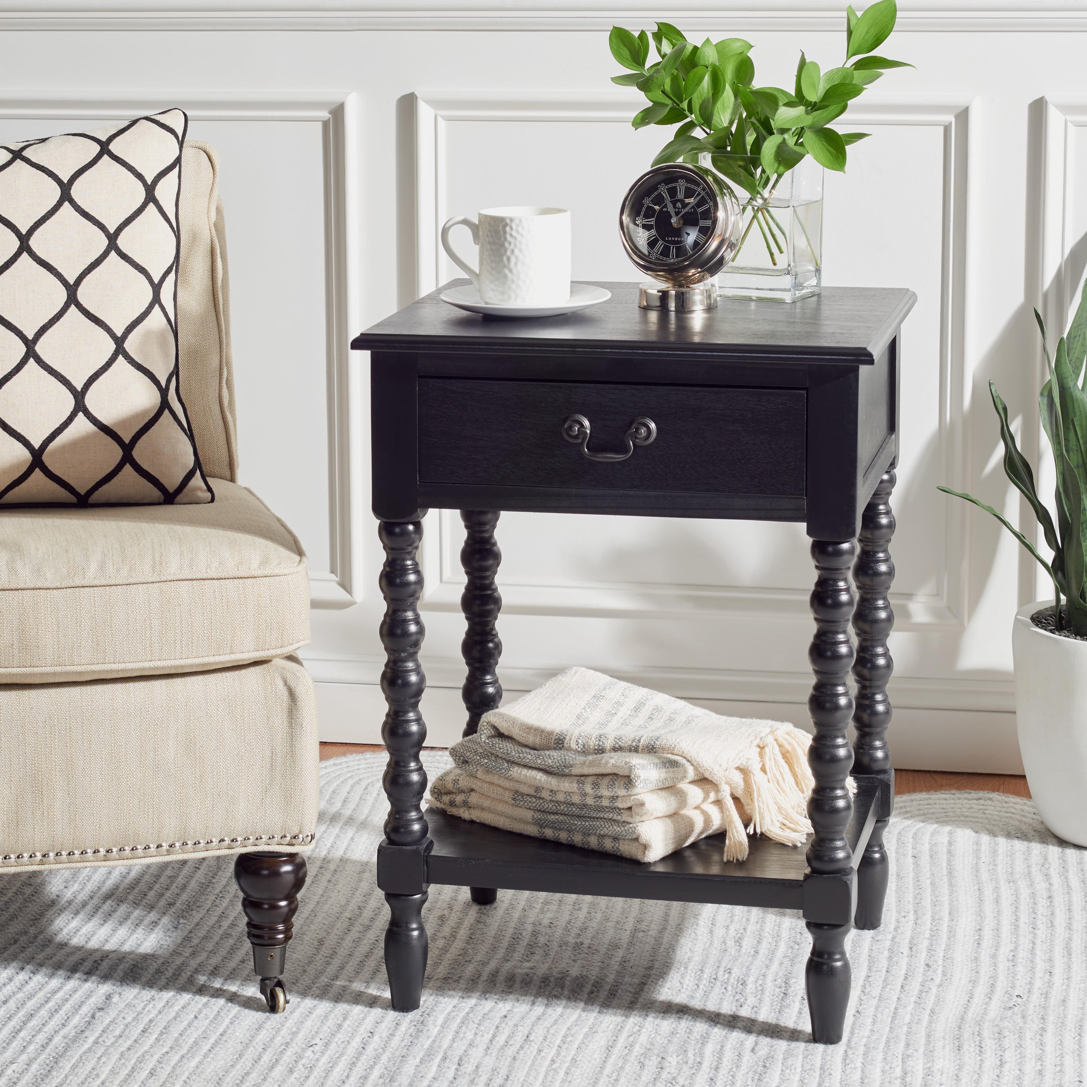 Dakota Fields Solid Wood Top End Table with Storage