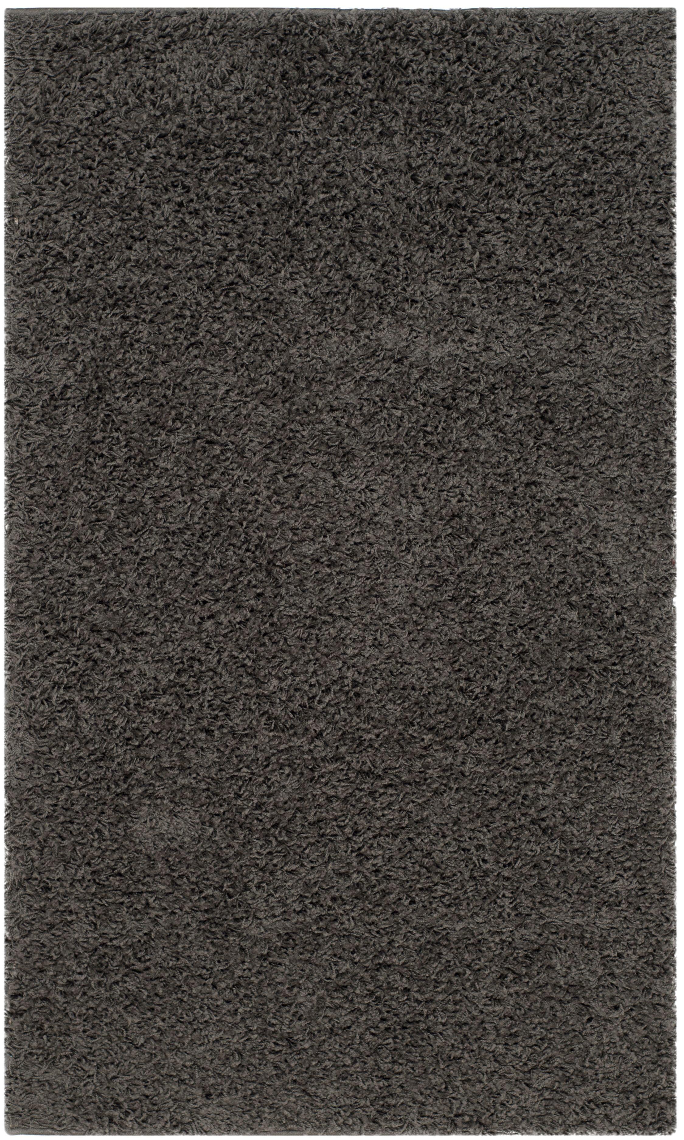 SAFAVIEH Athens Solid Plush Shag Area Rug, Dark Grey, 3' x 5'