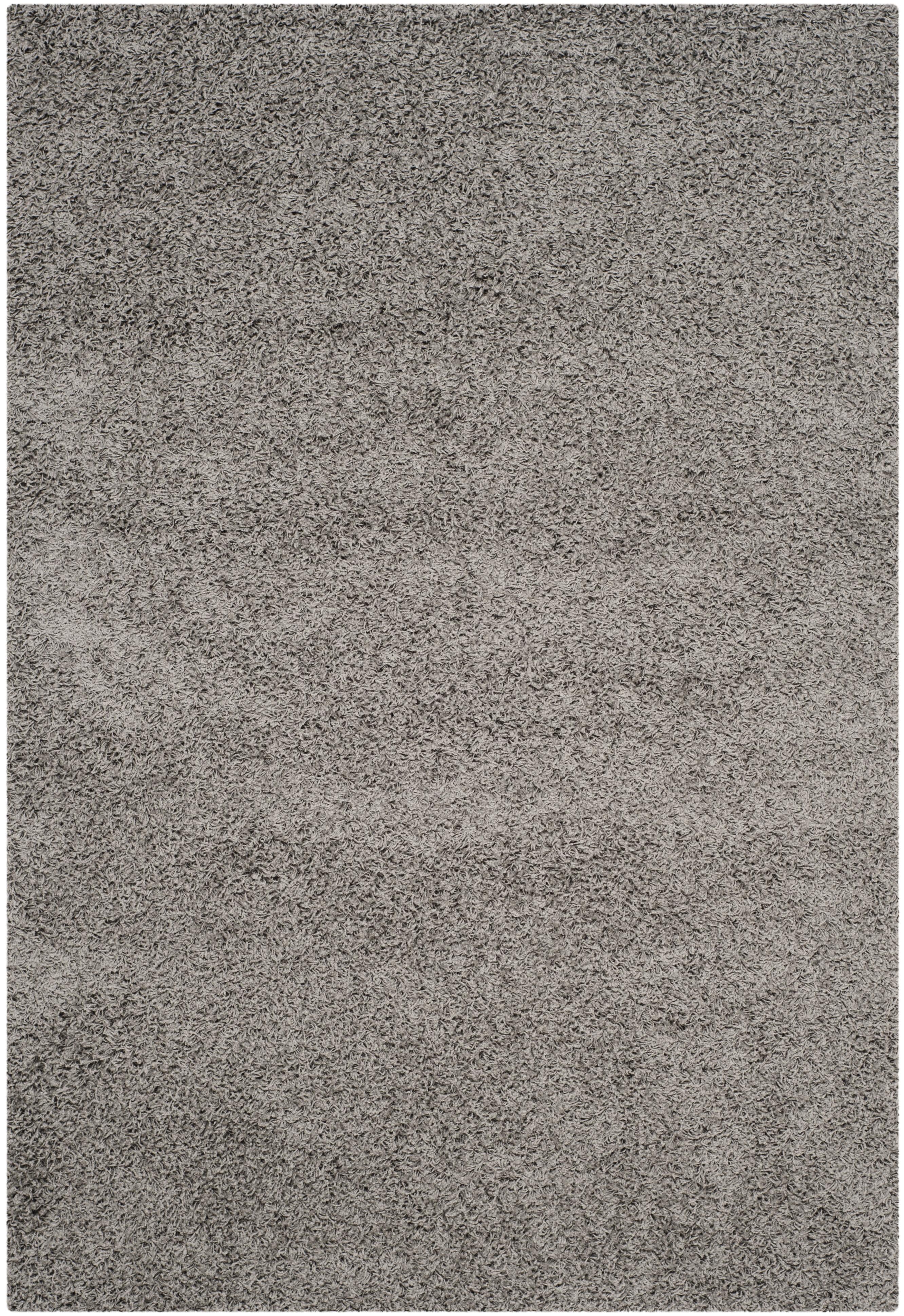 Luxurious Athens 59" Square Light Grey Easy-Care Shag Rug