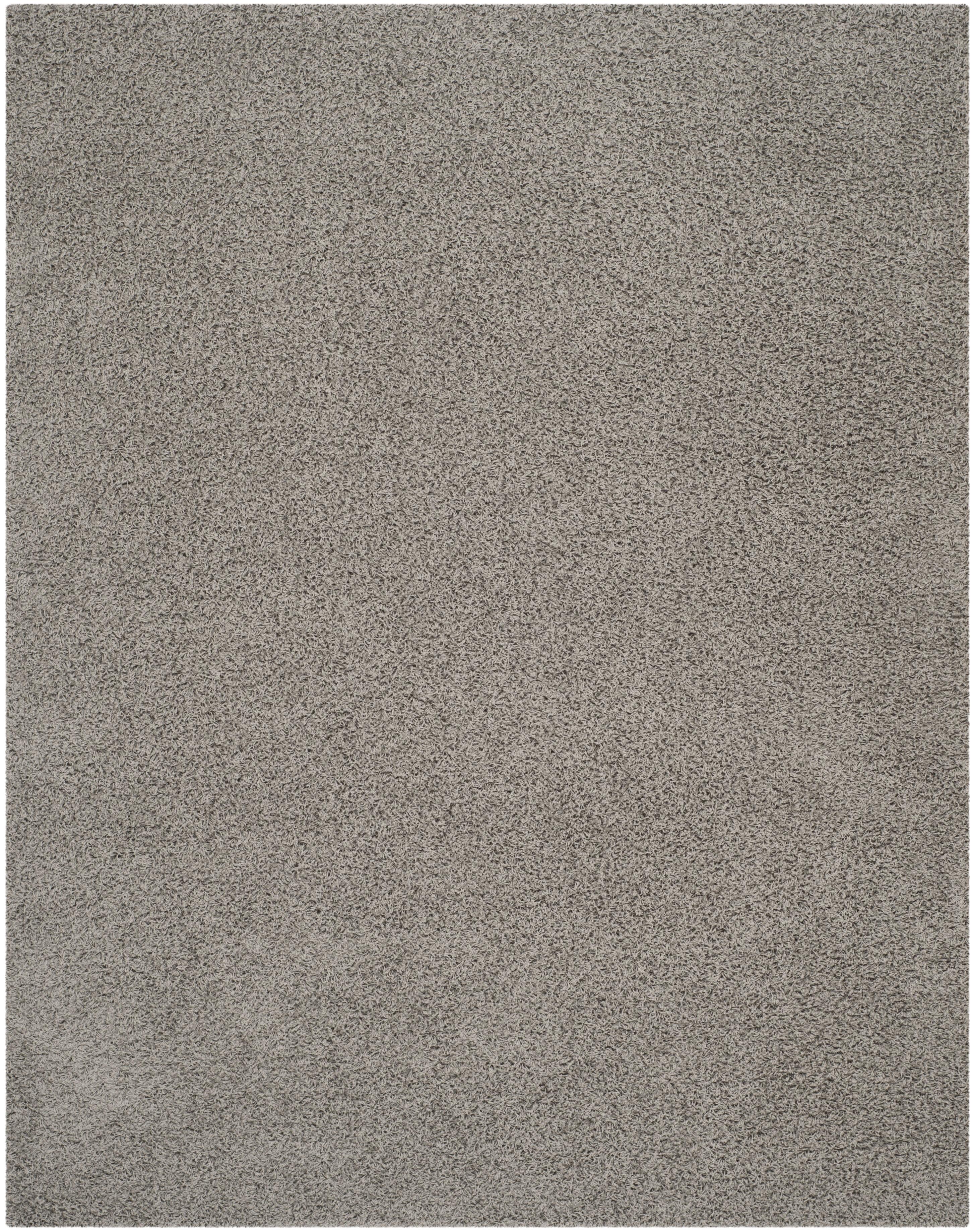 SAFAVIEH Athens Solid Plush Shag Area Rug, Light Grey, 9' x 12'